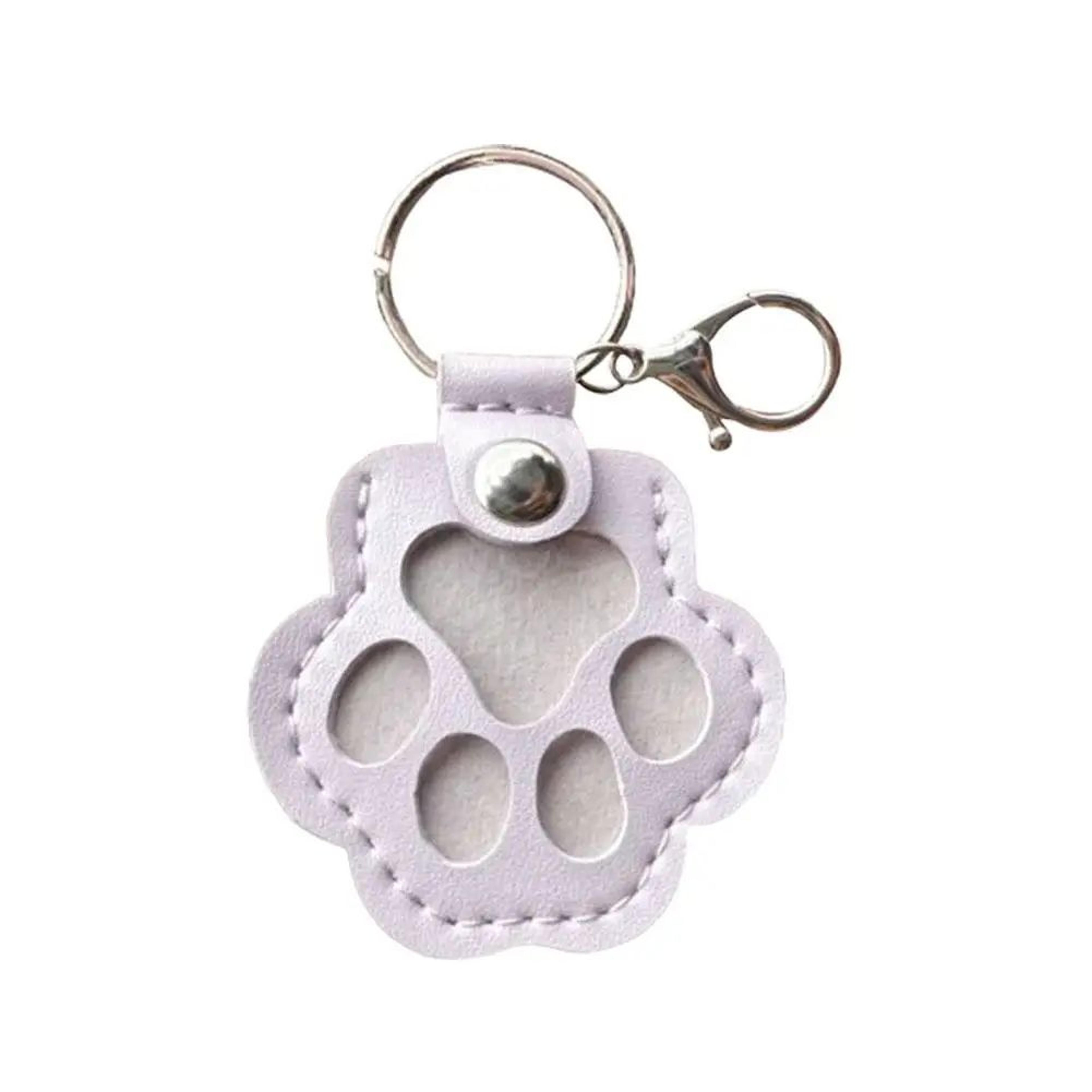 Cute Pet Hair Storage Keychain  Leather Cat Claw Souvenir Pendant For Dog Cat  Bunny Fur Keepsake M 13