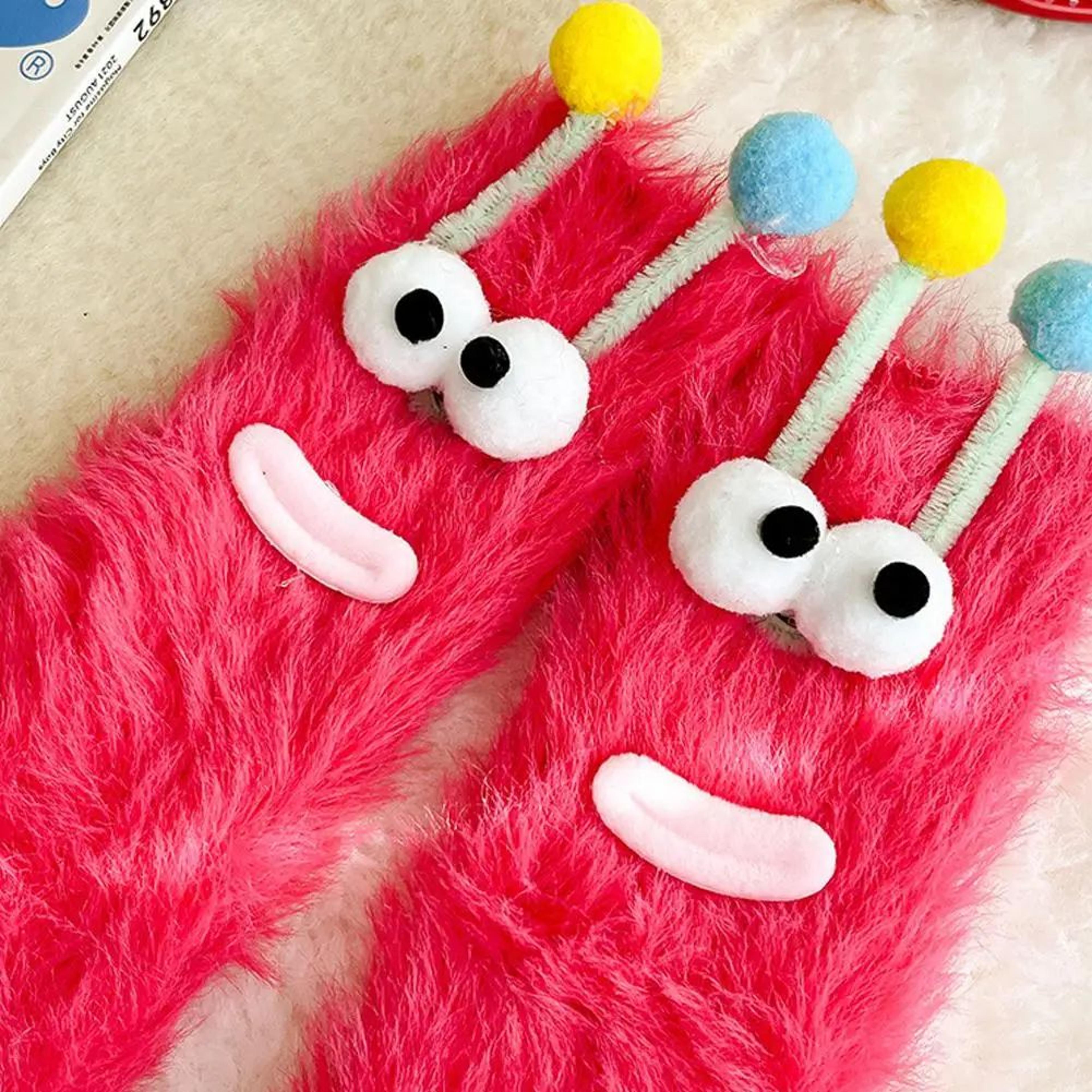 Funny Monster Fuzzy Socks Thick Coral Fleece Warm Floor Socks With Big Eyes Cute Cozy Winter Gift   4