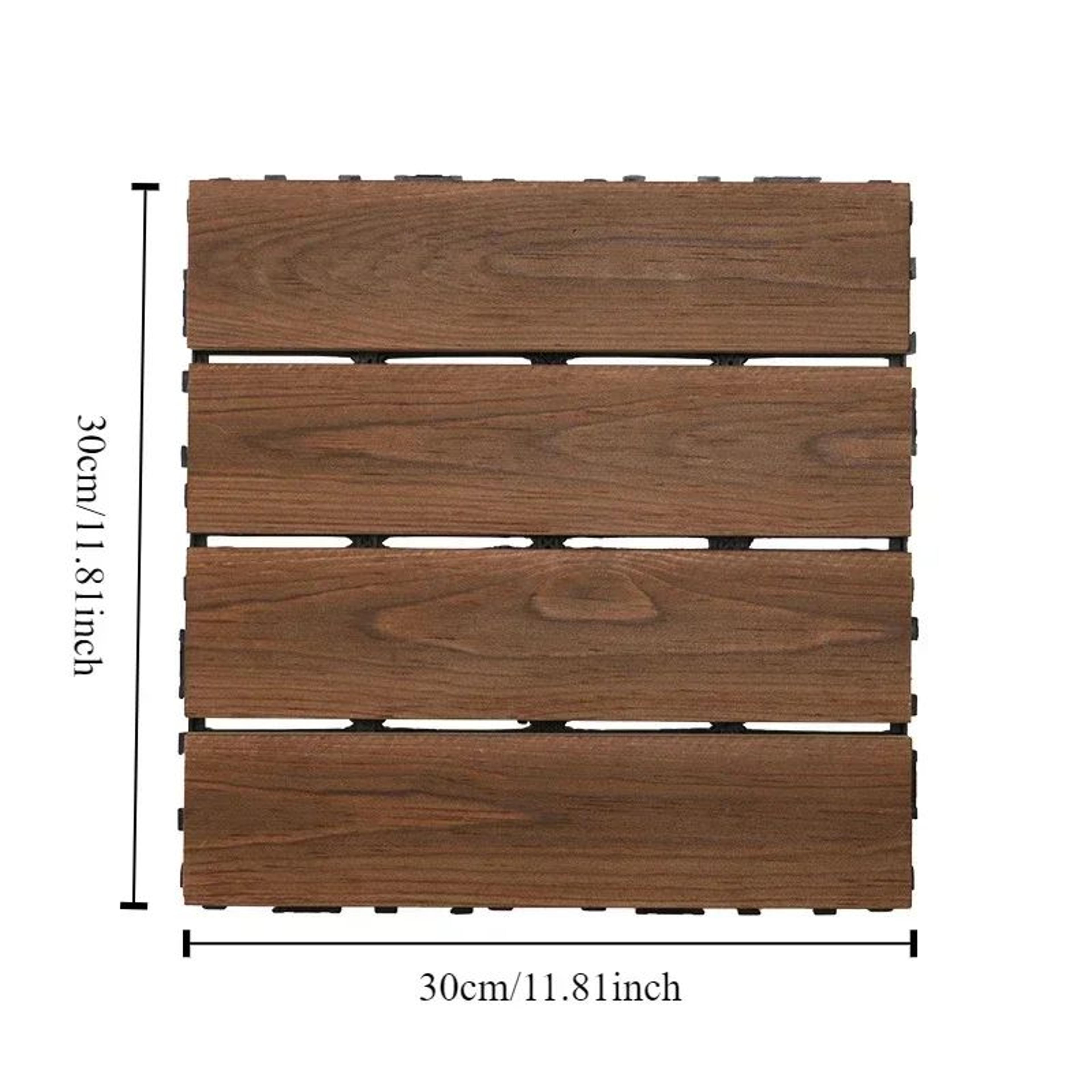 27 Pcs Interlocking Solid Wood Deck Tiles  DIY Outdoor Flooring For Patio Garden Terrace  Poolside  5