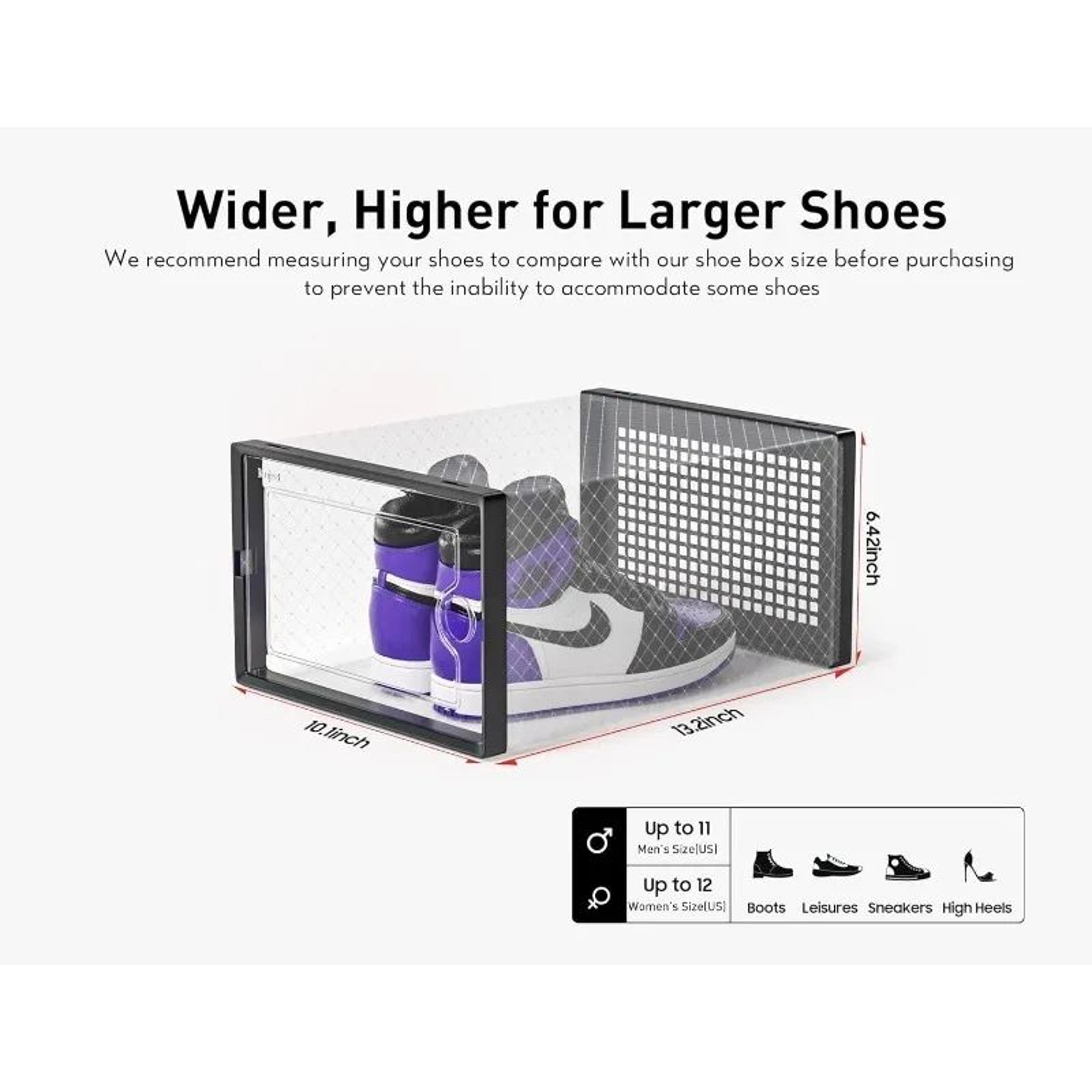 Clear Stackable Shoe Storage Boxes  Large Sneaker Organizer Containers SpaceSaving Shoe Rack Altern 2
