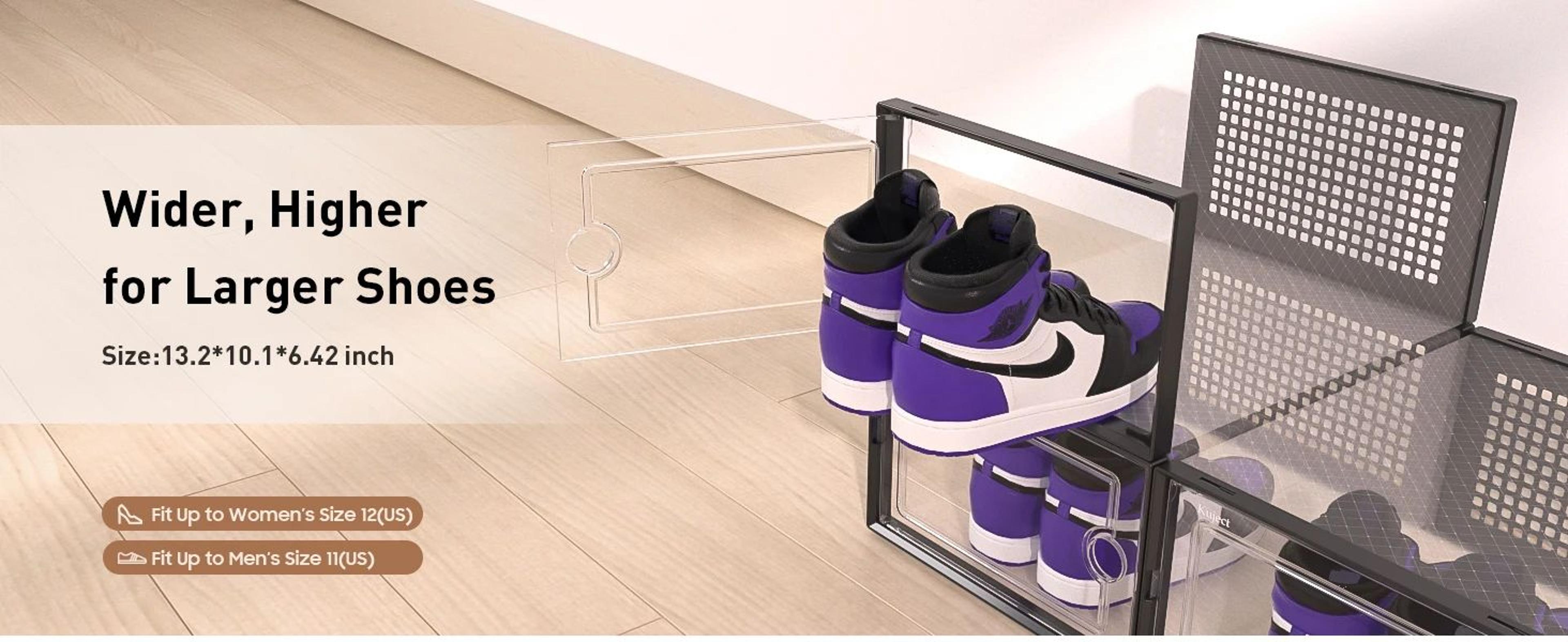 Clear Stackable Shoe Storage Boxes  Large Sneaker Organizer Containers SpaceSaving Shoe Rack Altern 10