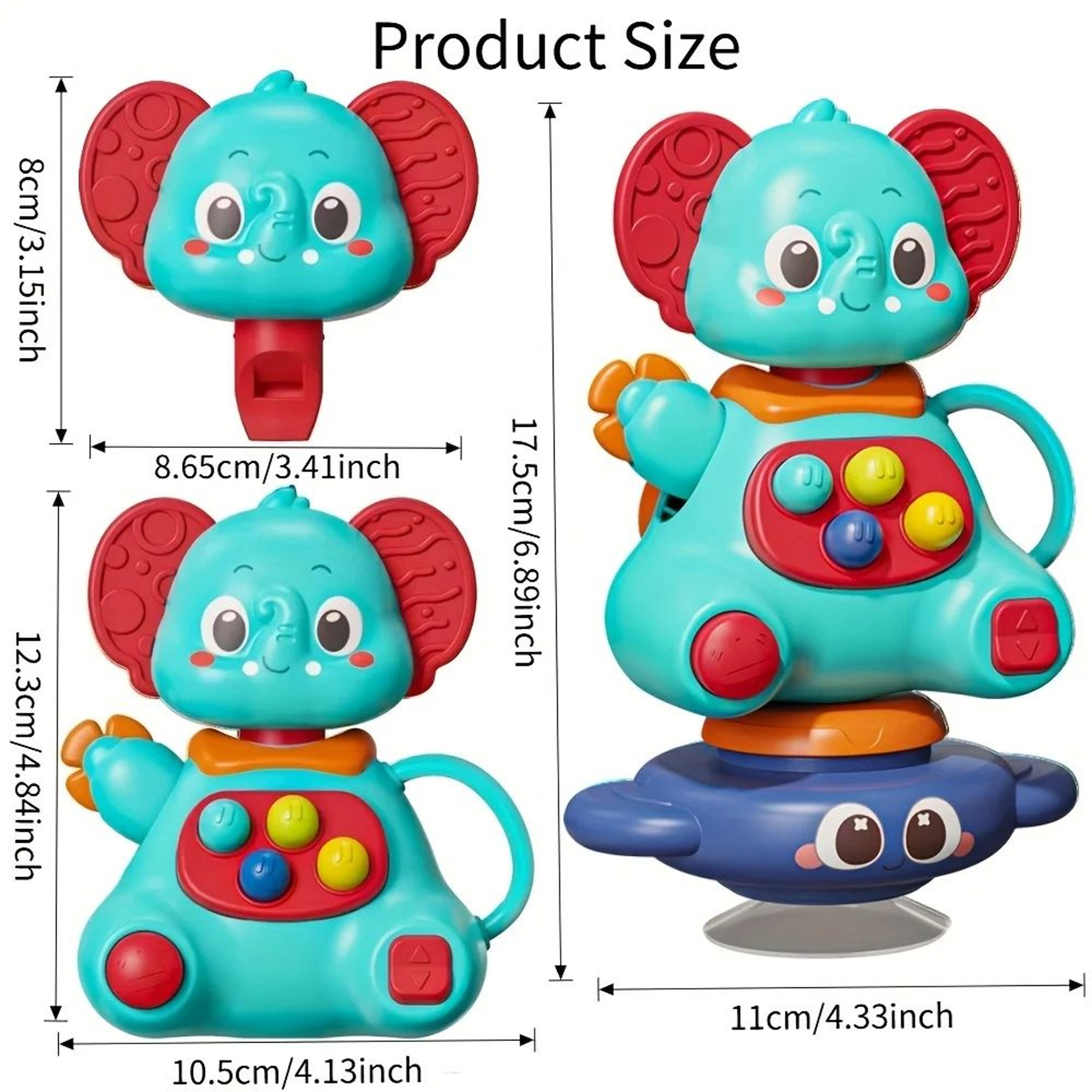 3in1 Blue Elephant Spinning Top Toy With Strong Suction Cup  Baby Sensory Play High Chair Travel Gi 1