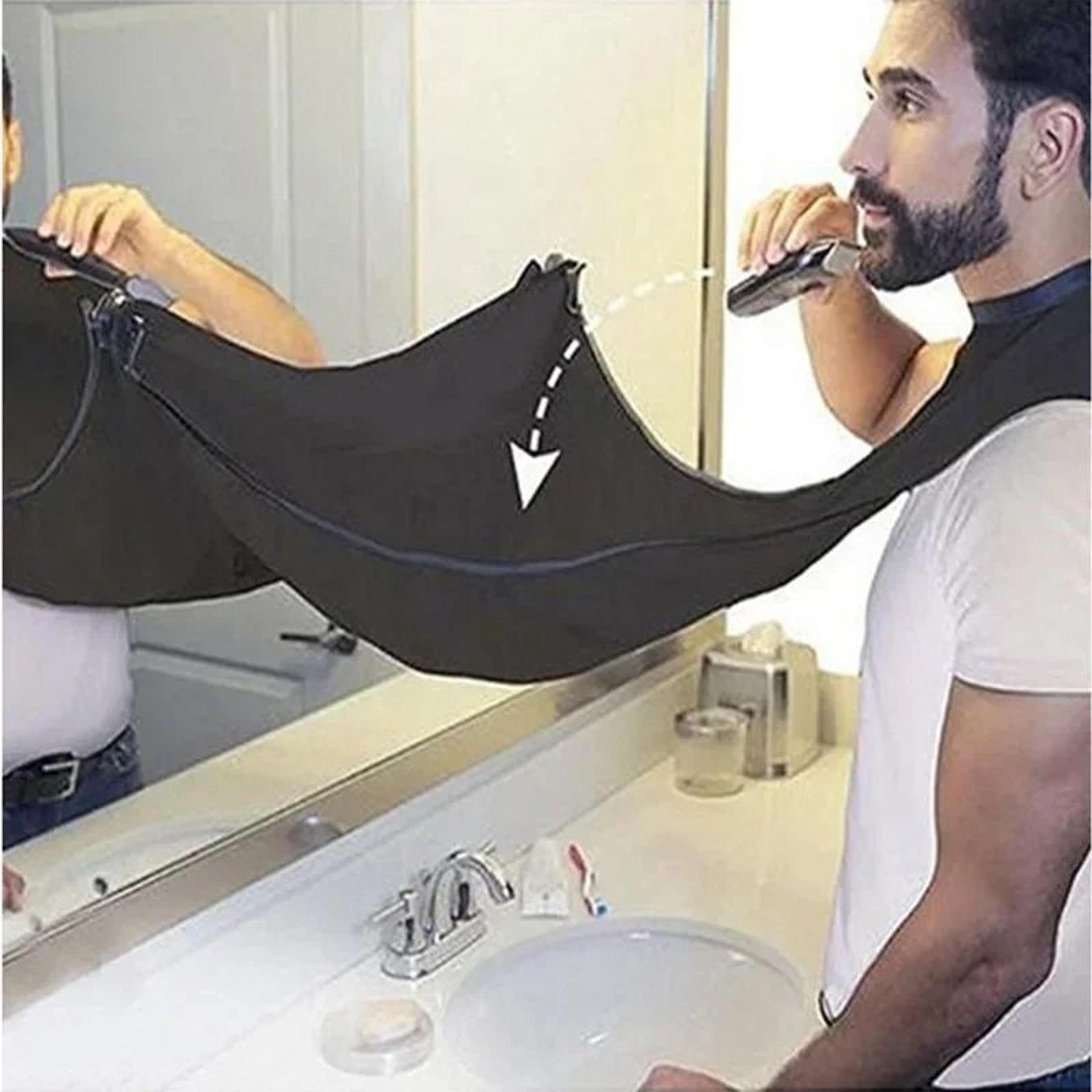 Beard Catcher Bib Apron With Suction Cups  NoMess Shaving Trimming Cape For Men Easy Clean Grooming 0