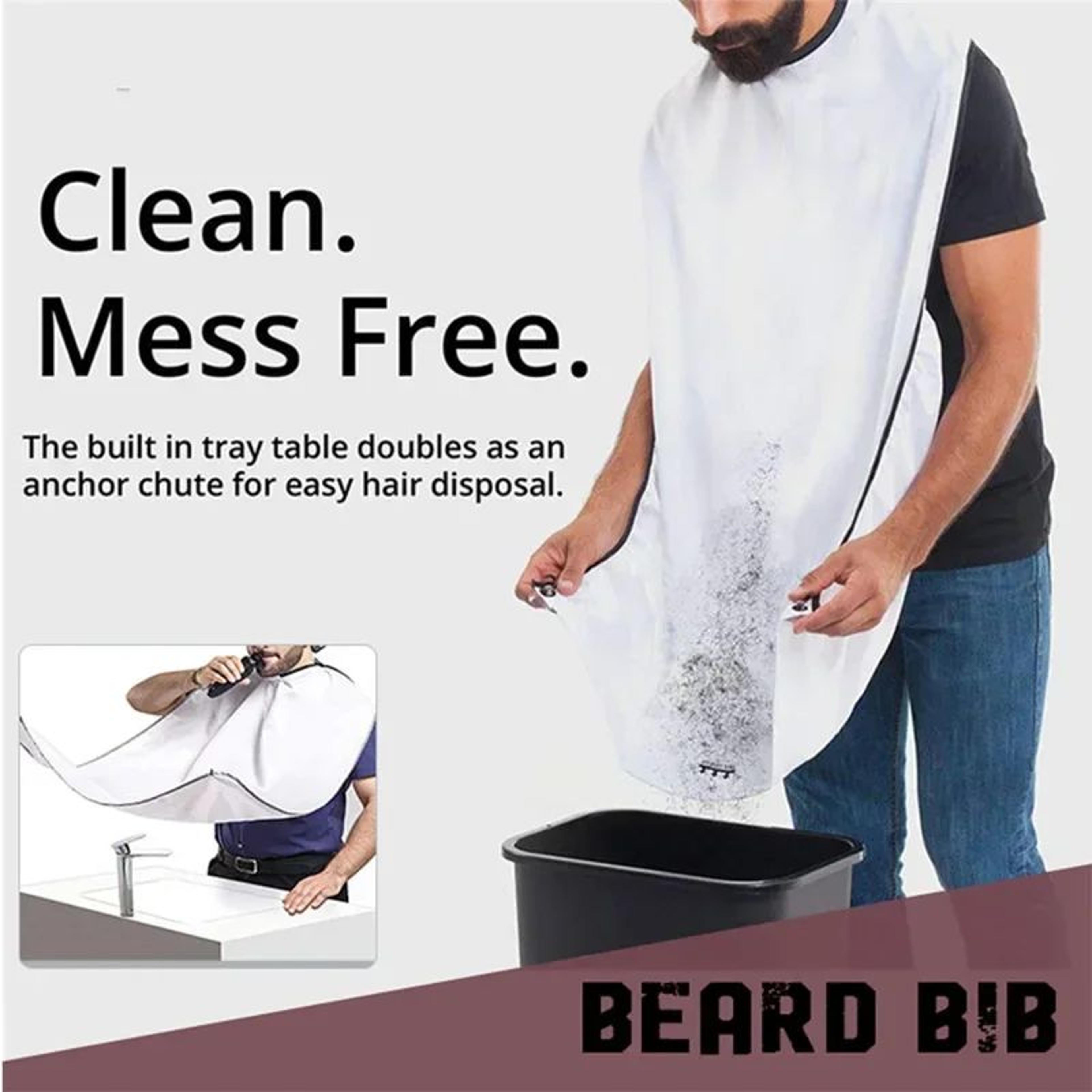 Beard Catcher Bib Apron With Suction Cups  NoMess Shaving Trimming Cape For Men Easy Clean Grooming 10