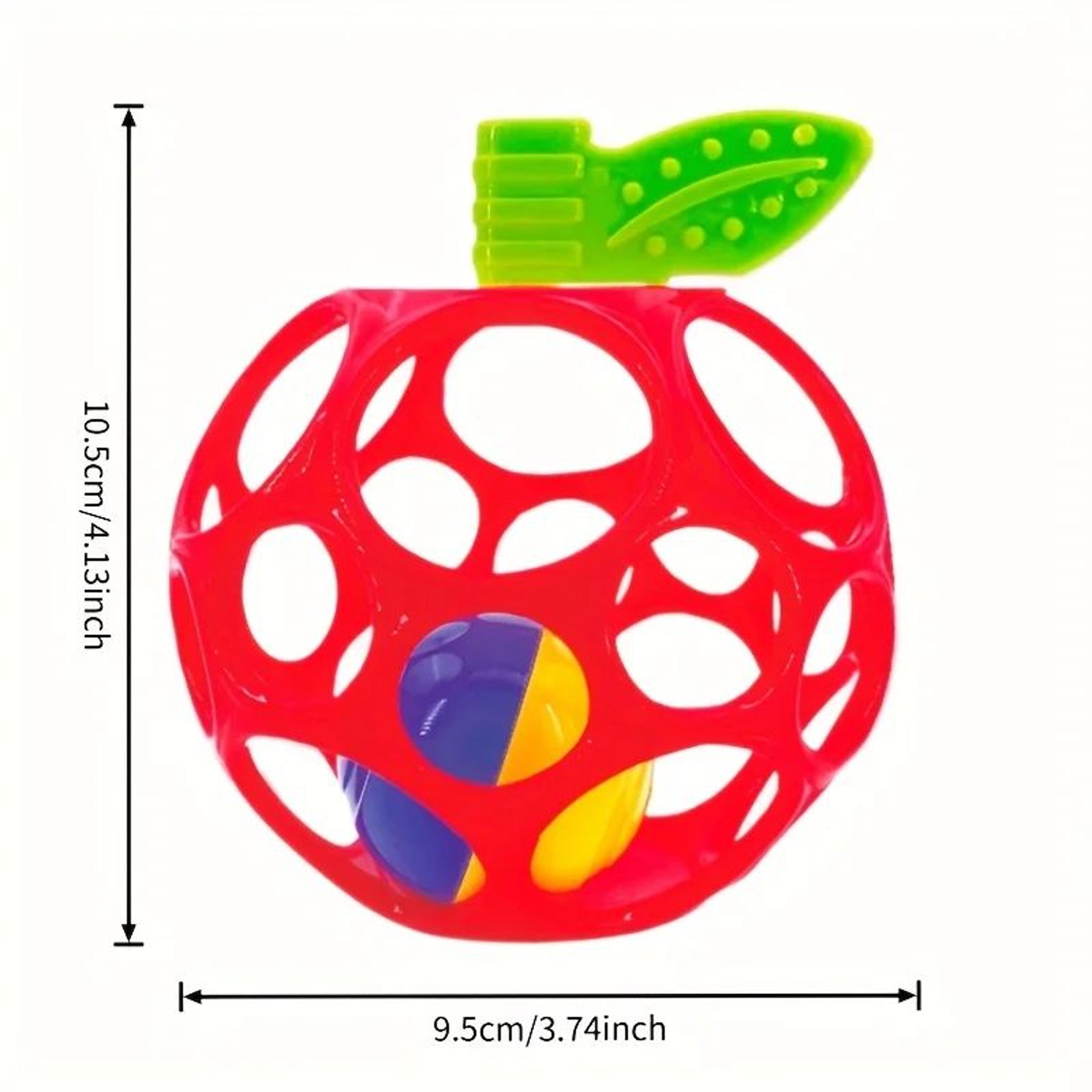 Apple Sensory Bell Rattle Ball For Babies 0  ABS Tactile Teether Toy Motor Skills Puzzle CE Safe Gi 1
