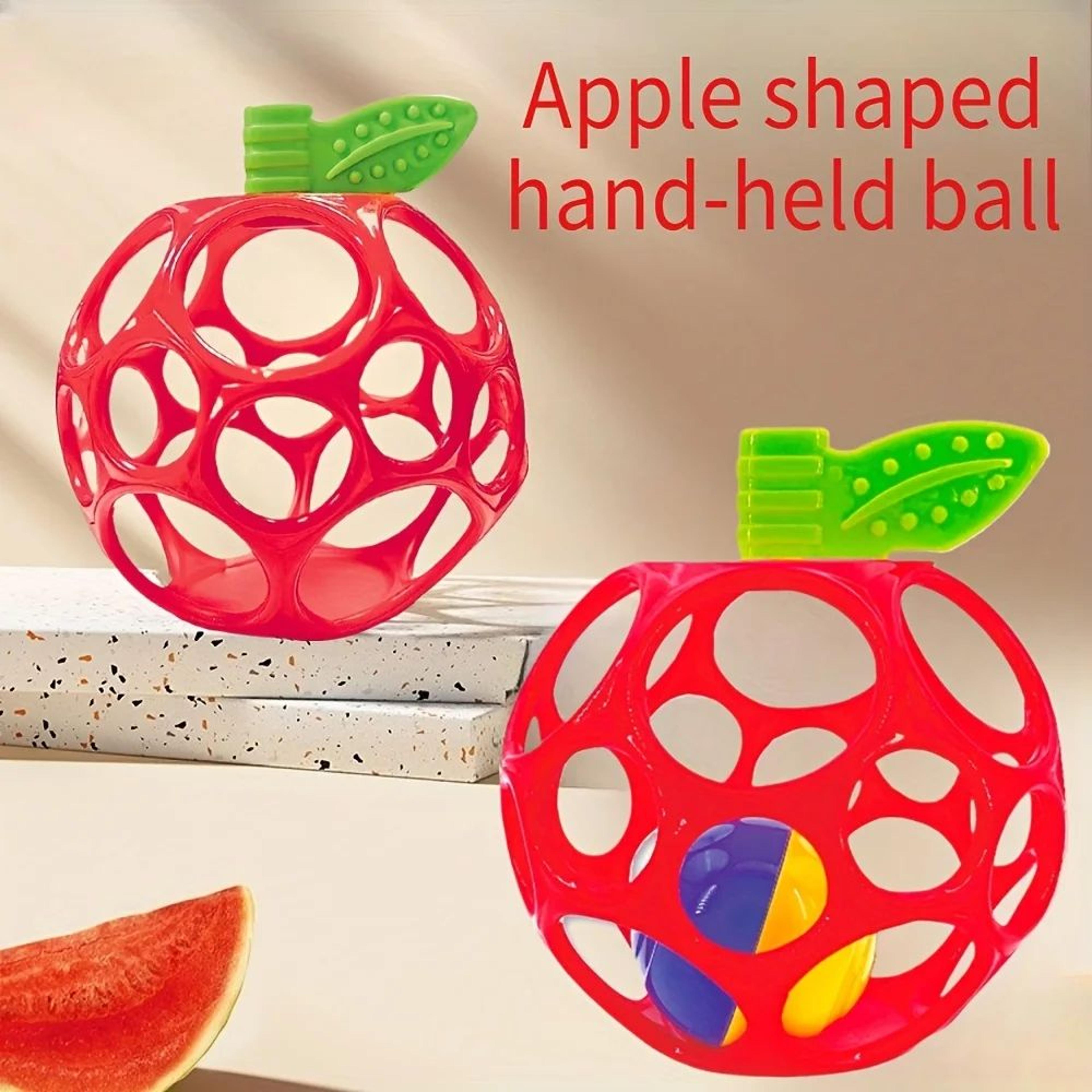 Apple Sensory Bell Rattle Ball For Babies 0  ABS Tactile Teether Toy Motor Skills Puzzle CE Safe Gi 5