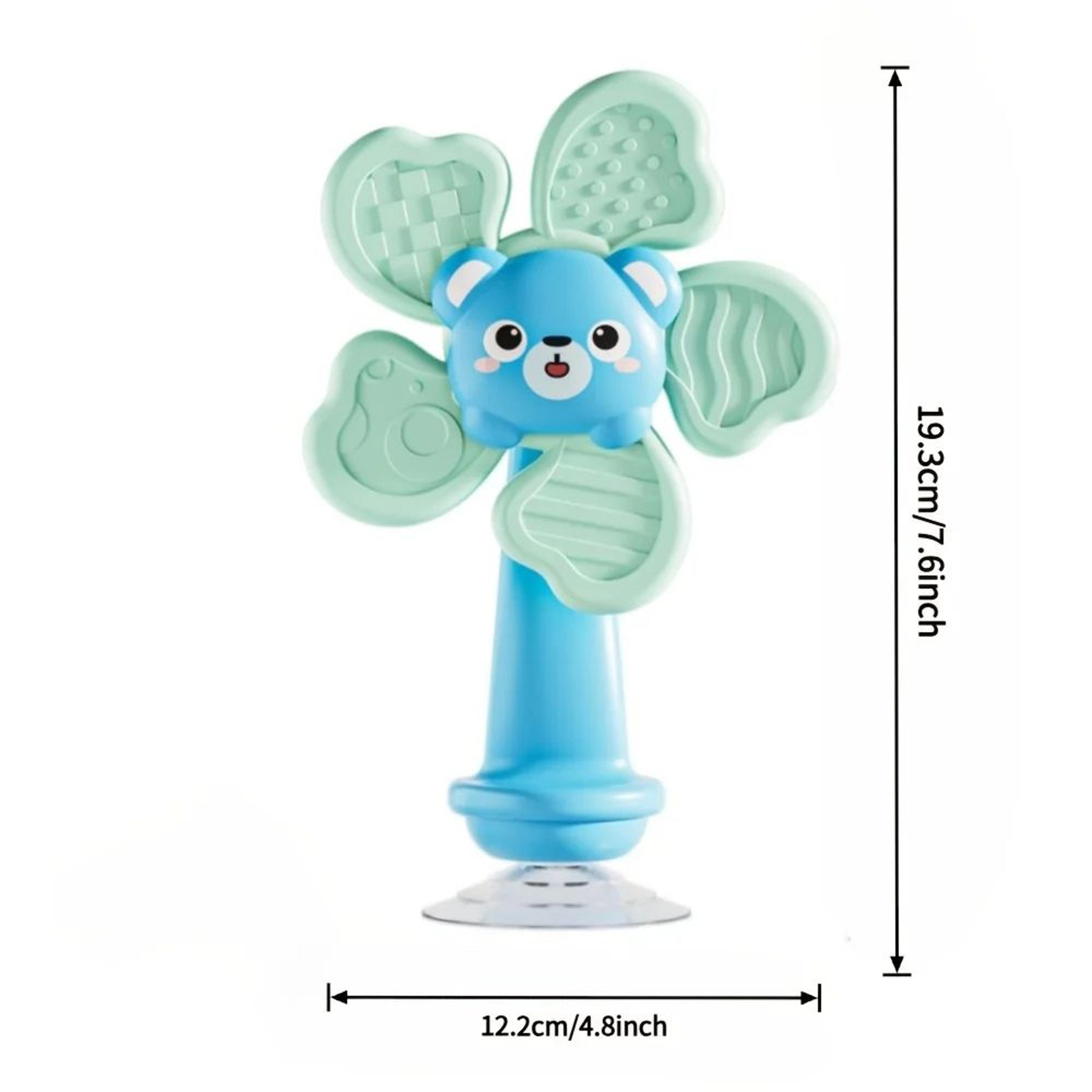 Baby Suction Cup Windmill Spinner Toy 6M  Manual Rotating Bear Sensory Toy Bath  High Chair Motor S 1