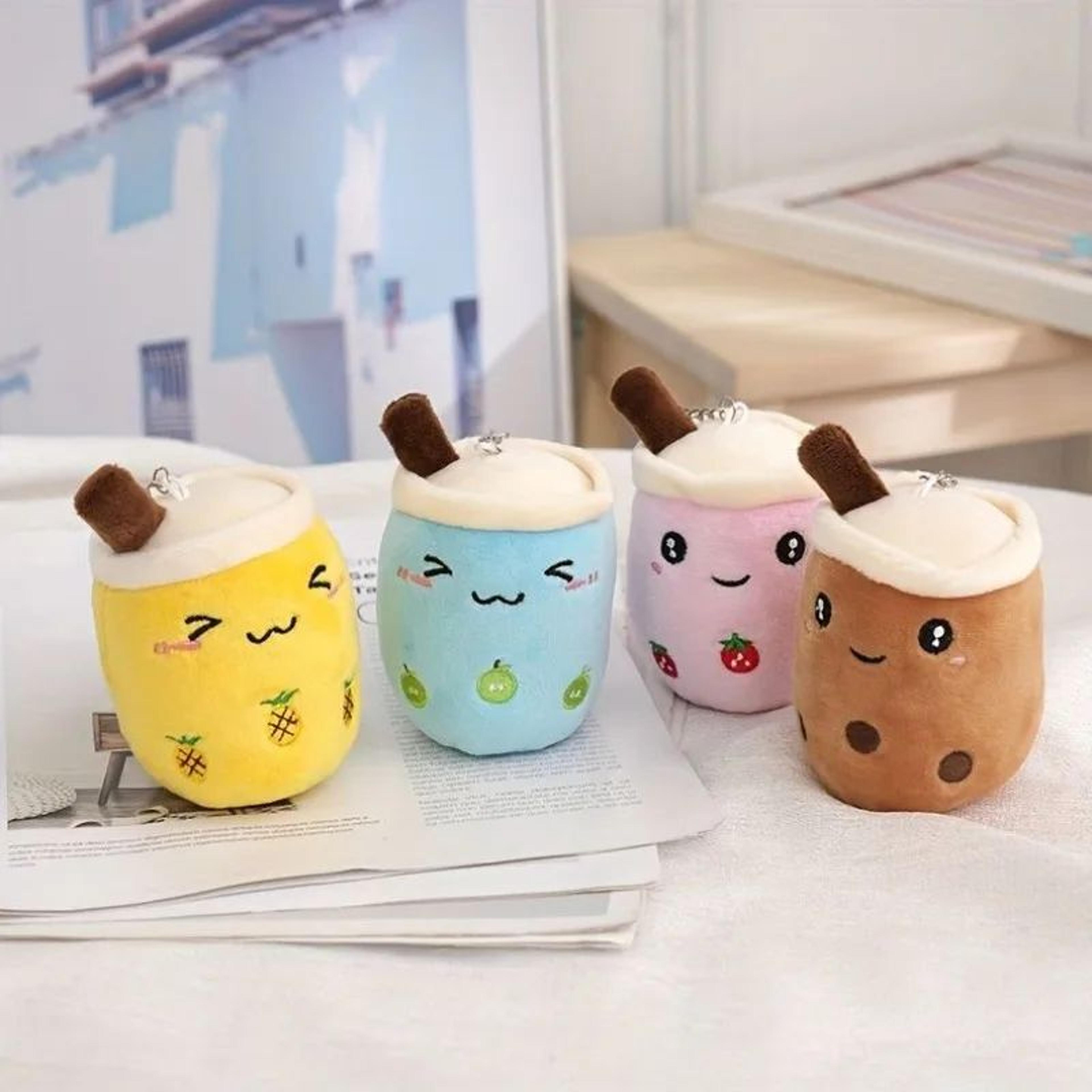 Cute Milk Tea Plush Keychain Toy  Kawaii Boba Cup Stuffed Pendant For Backpack Bag Charm Gift For K 0