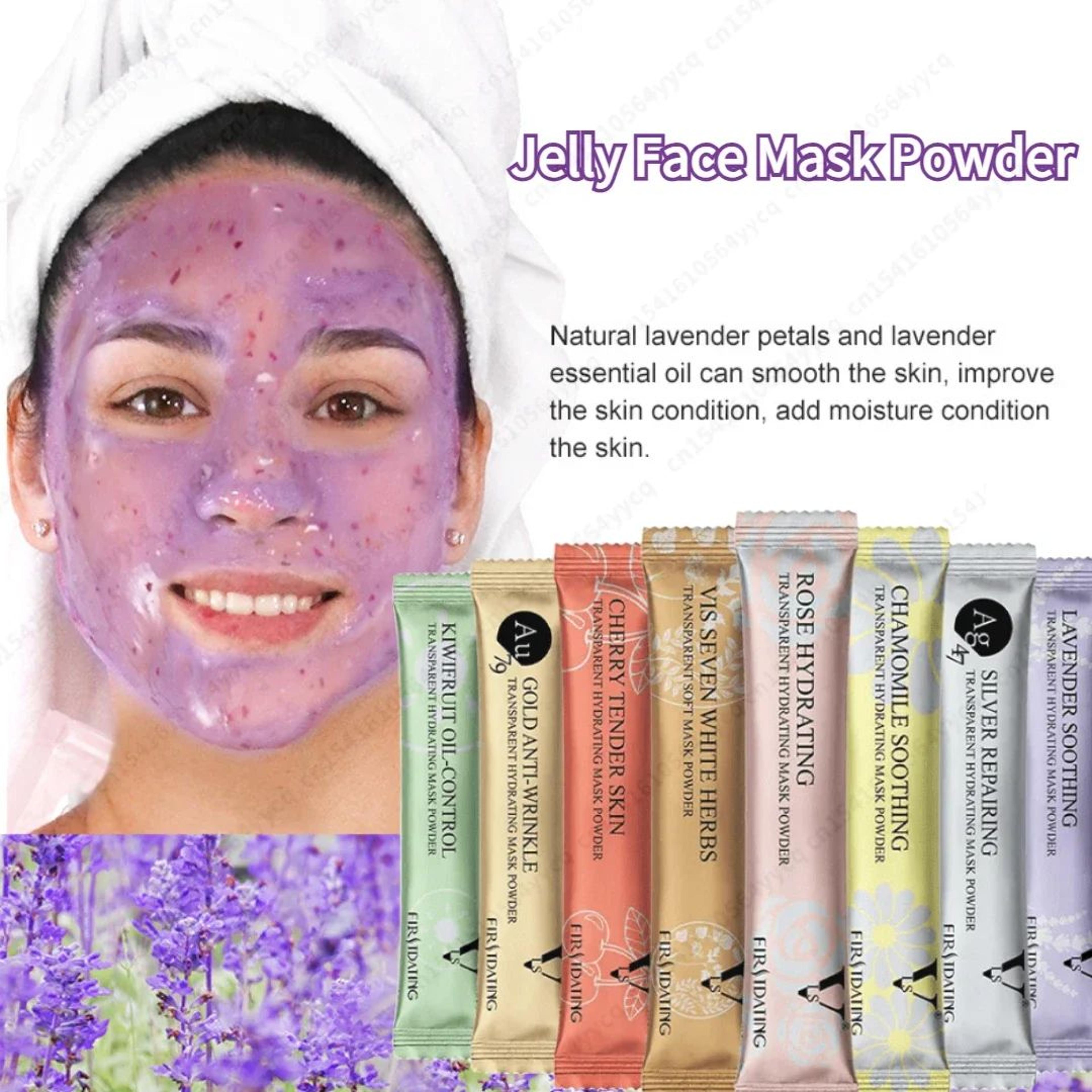 hydro jelly face mask powder - rose whitening + aloe vera diy rubber peel-off spa mask for hydration & glow