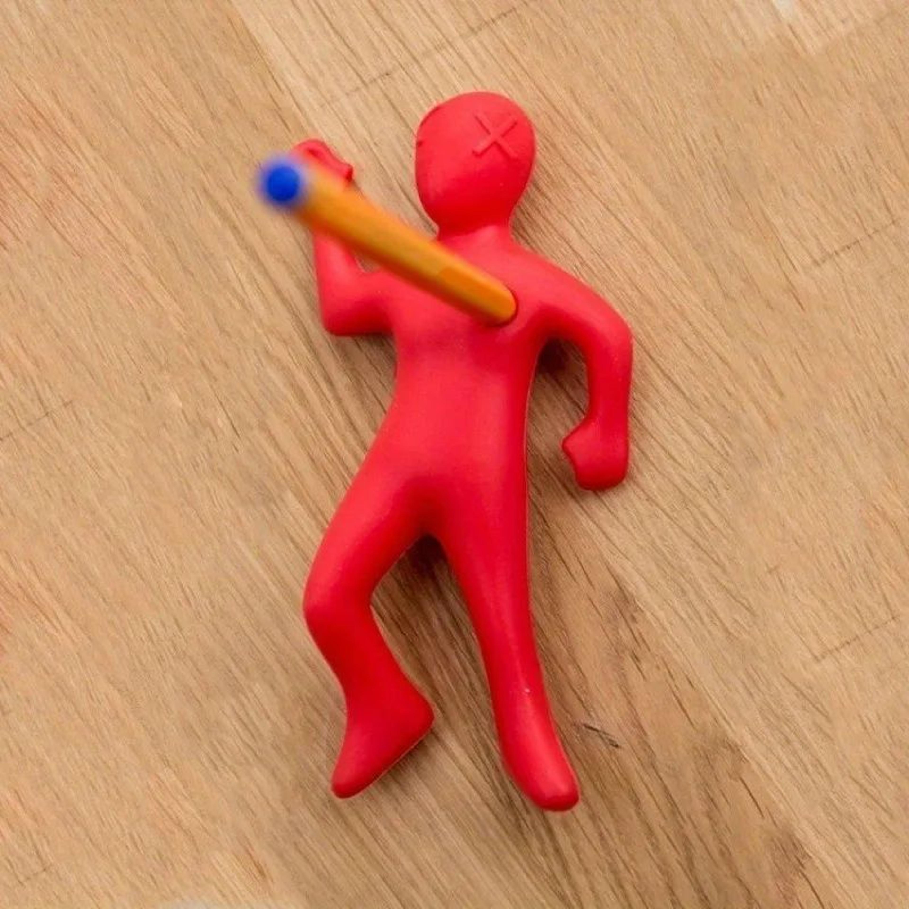 Funny Vent Pen Holder Desk Ornament  Creative Red Villain Pen Plug Stand Cute Office Decor  Novelty 5
