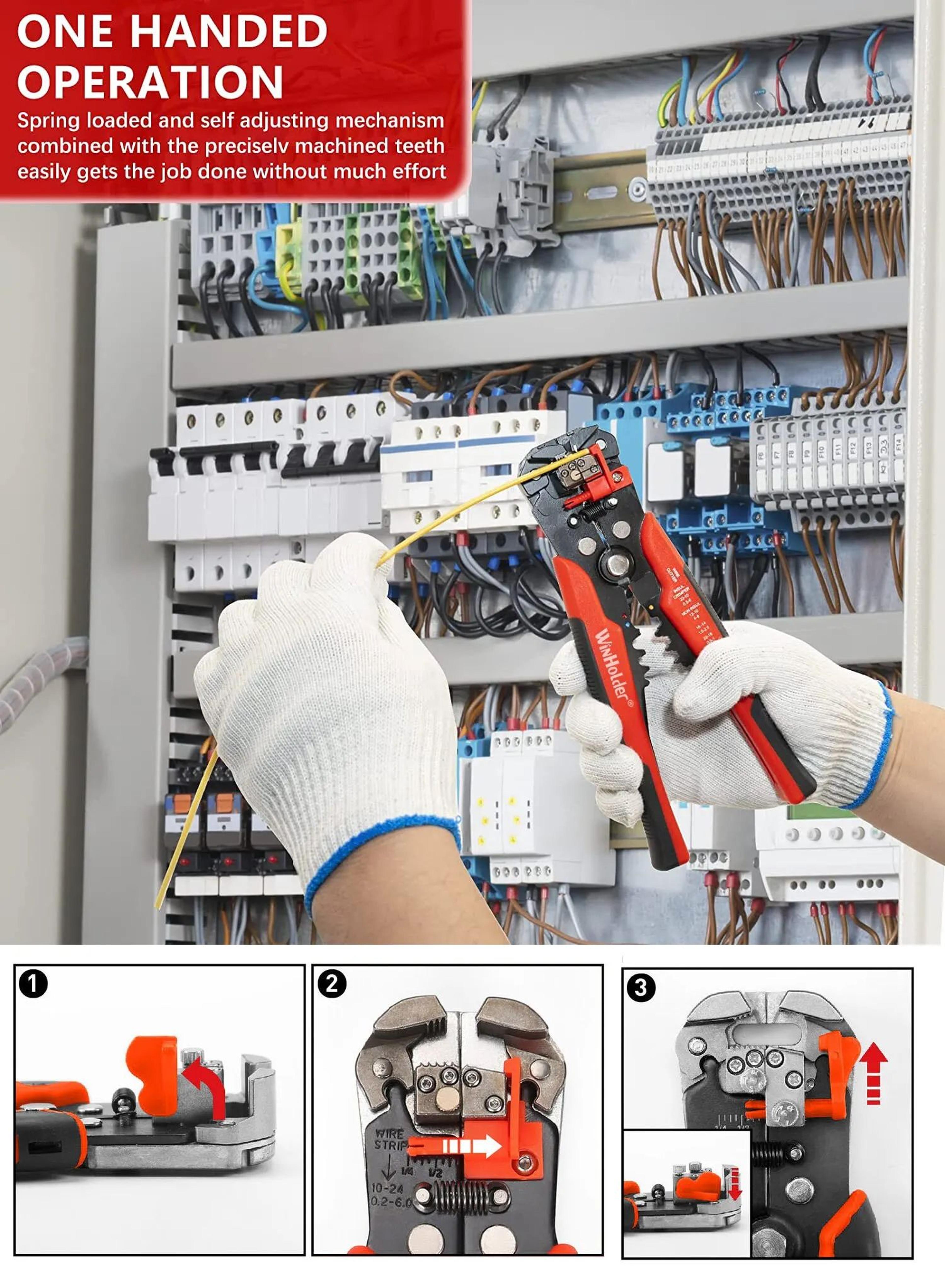 Automatic Wire Stripper Cutter Crimper  Professional Electrician Cable Tool 1024 AWG Multifunction  9