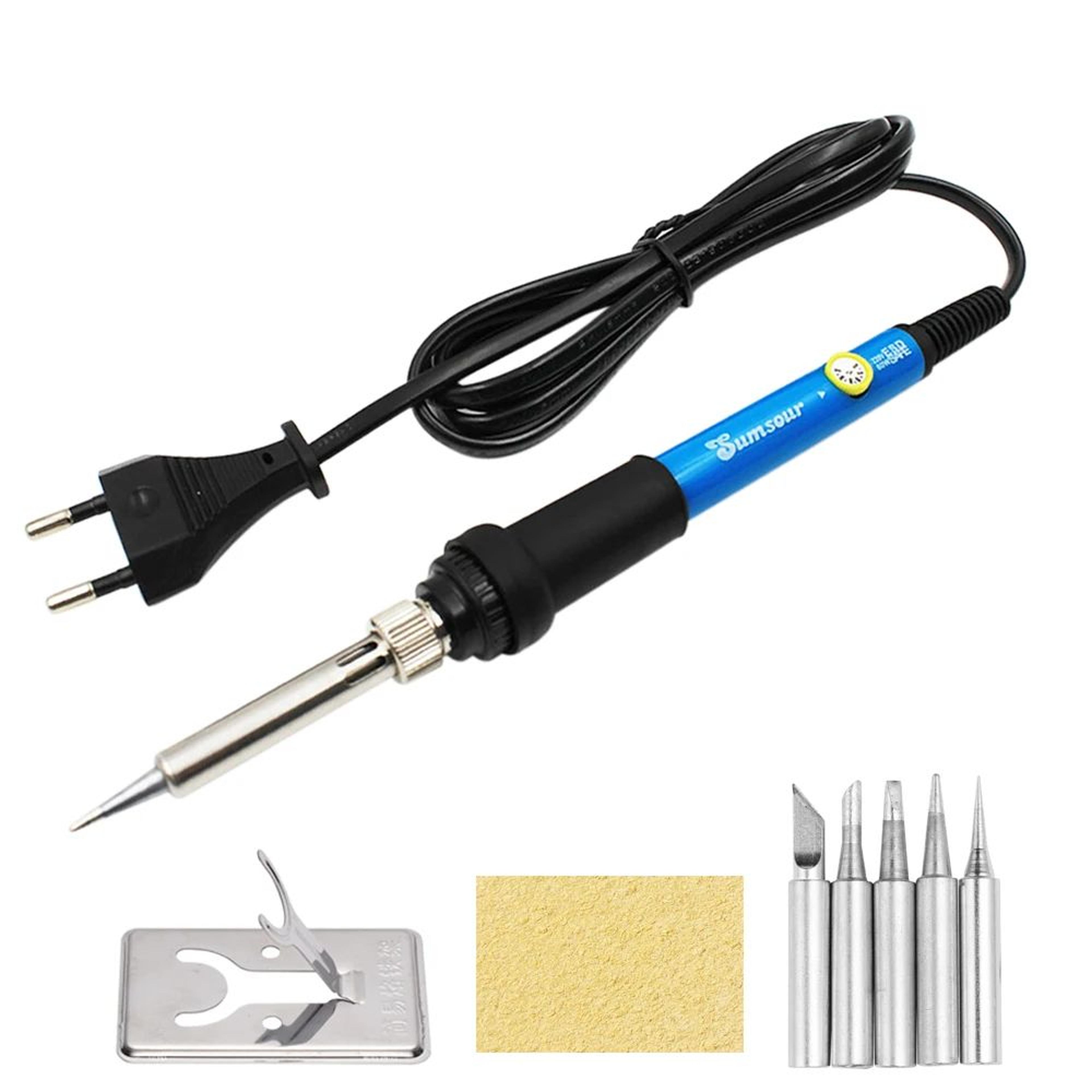 60W Digital Adjustable Soldering Iron Kit  392842F Temp Control W Display Tips  Solder Tin For Elec 7