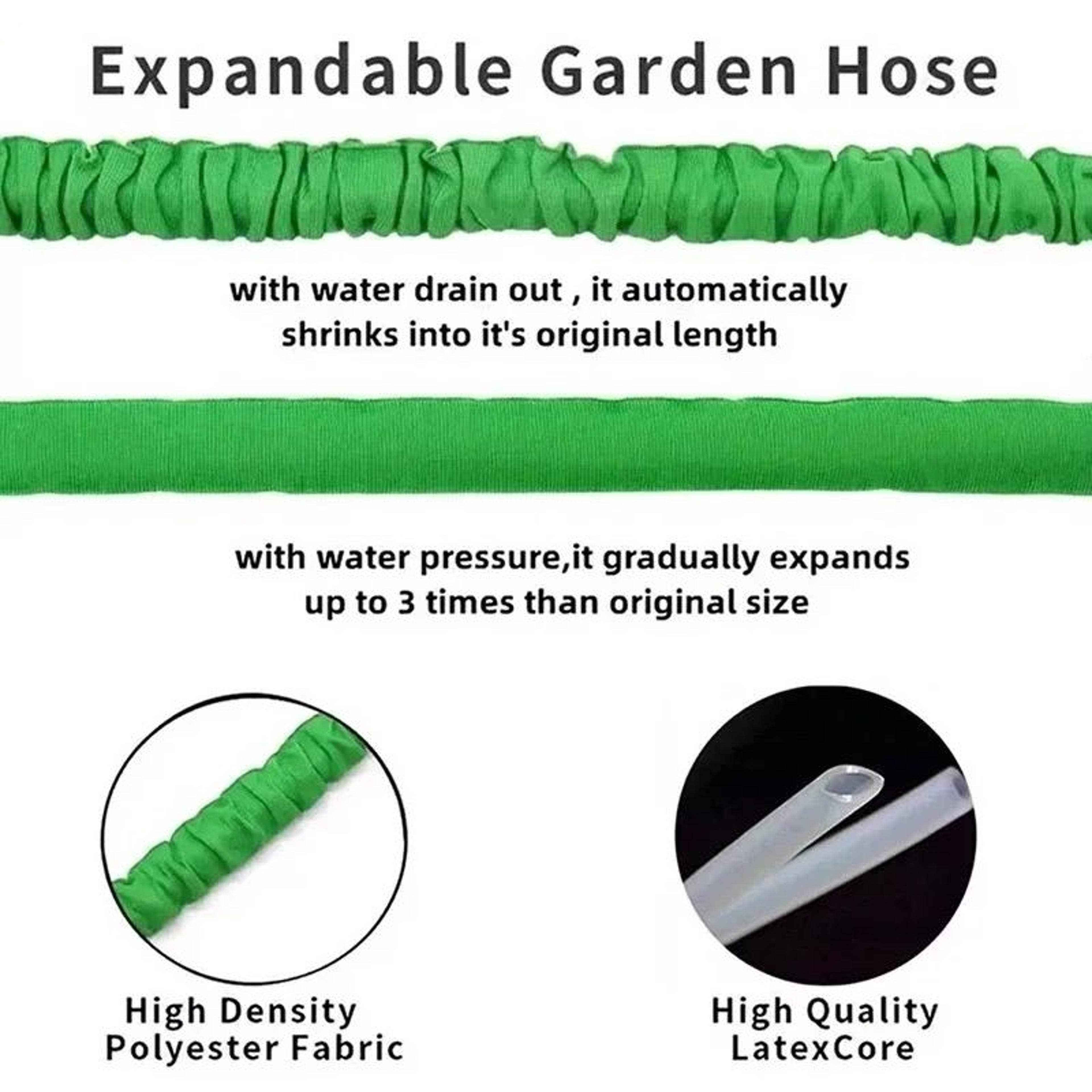 Expandable Garden Hose 25200 Ft W HighPressure Spray Nozzle  Lightweight Magic Water Pipe For Car W 7