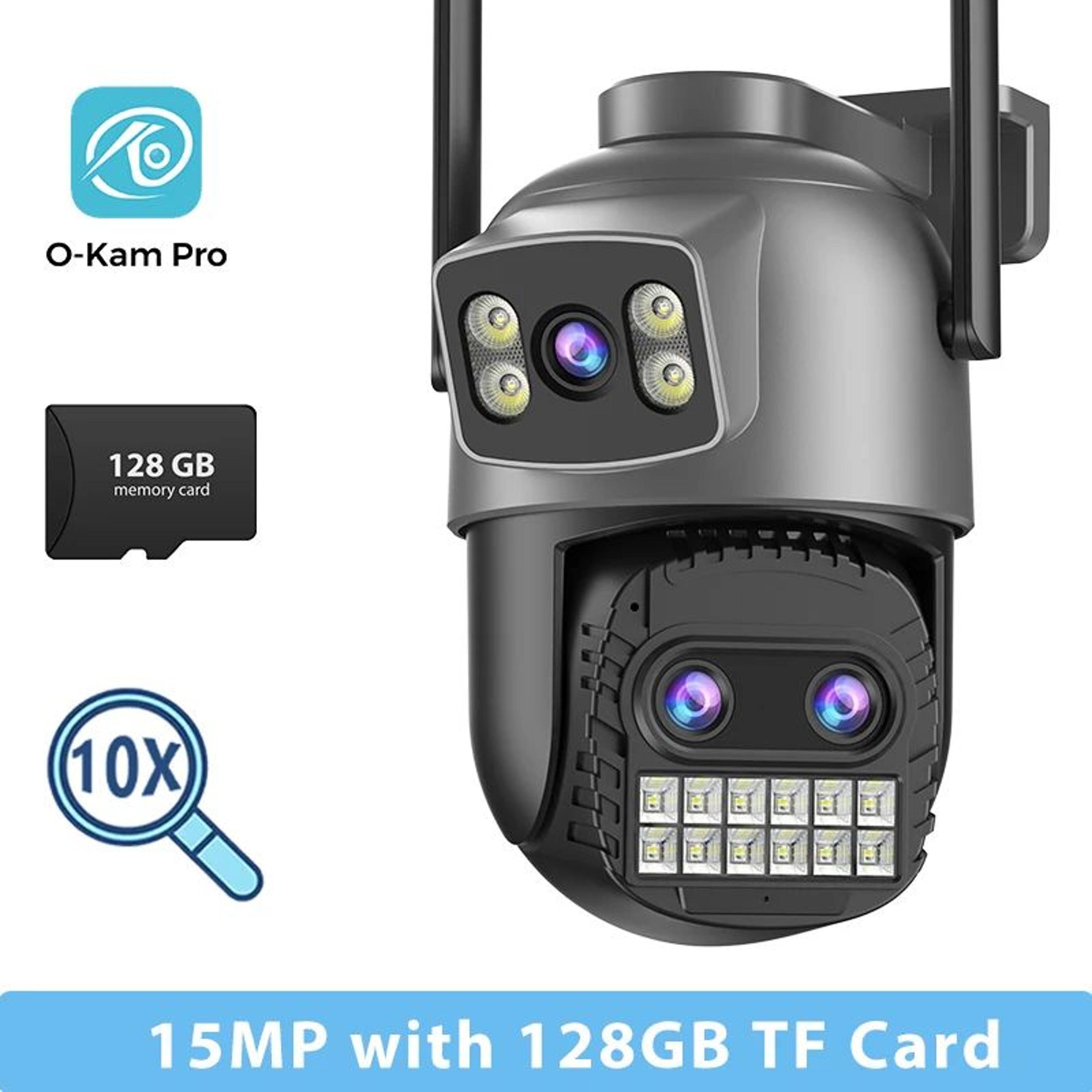 BESDER 15MP WiFi PTZ Outdoor Security Camera  Dual Screen TriLens 10X Zoom Color Night Vision IP66  14