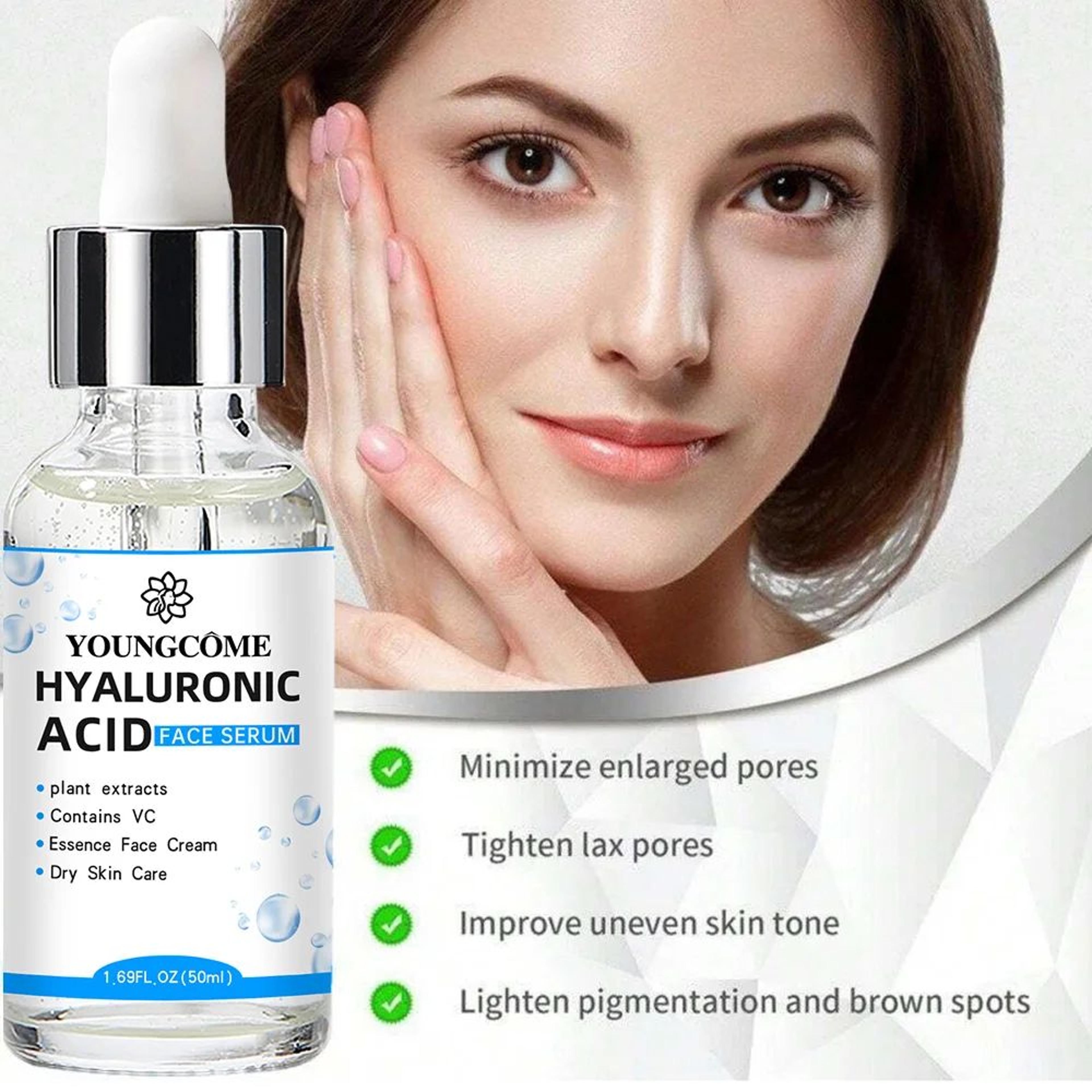 Hyaluronic Acid Facial Essence Serum  Deep Moisturizing Korean Skincare With Vitamin C  Botanical E 4