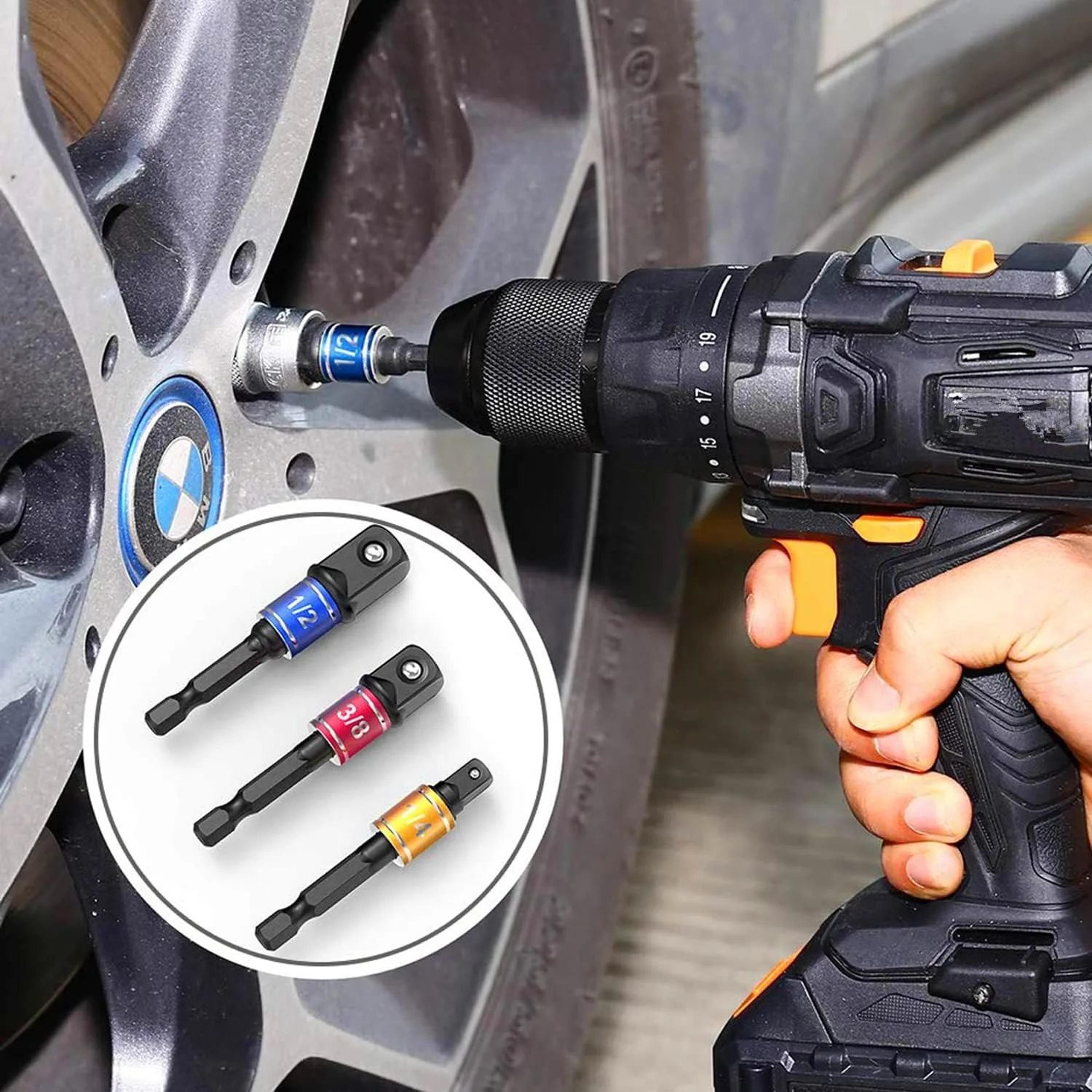 ImpactGrade 105 Right Angle Socket Adapter Set  Drill Bit Driver Extension For Tight Spaces Screwdr 12