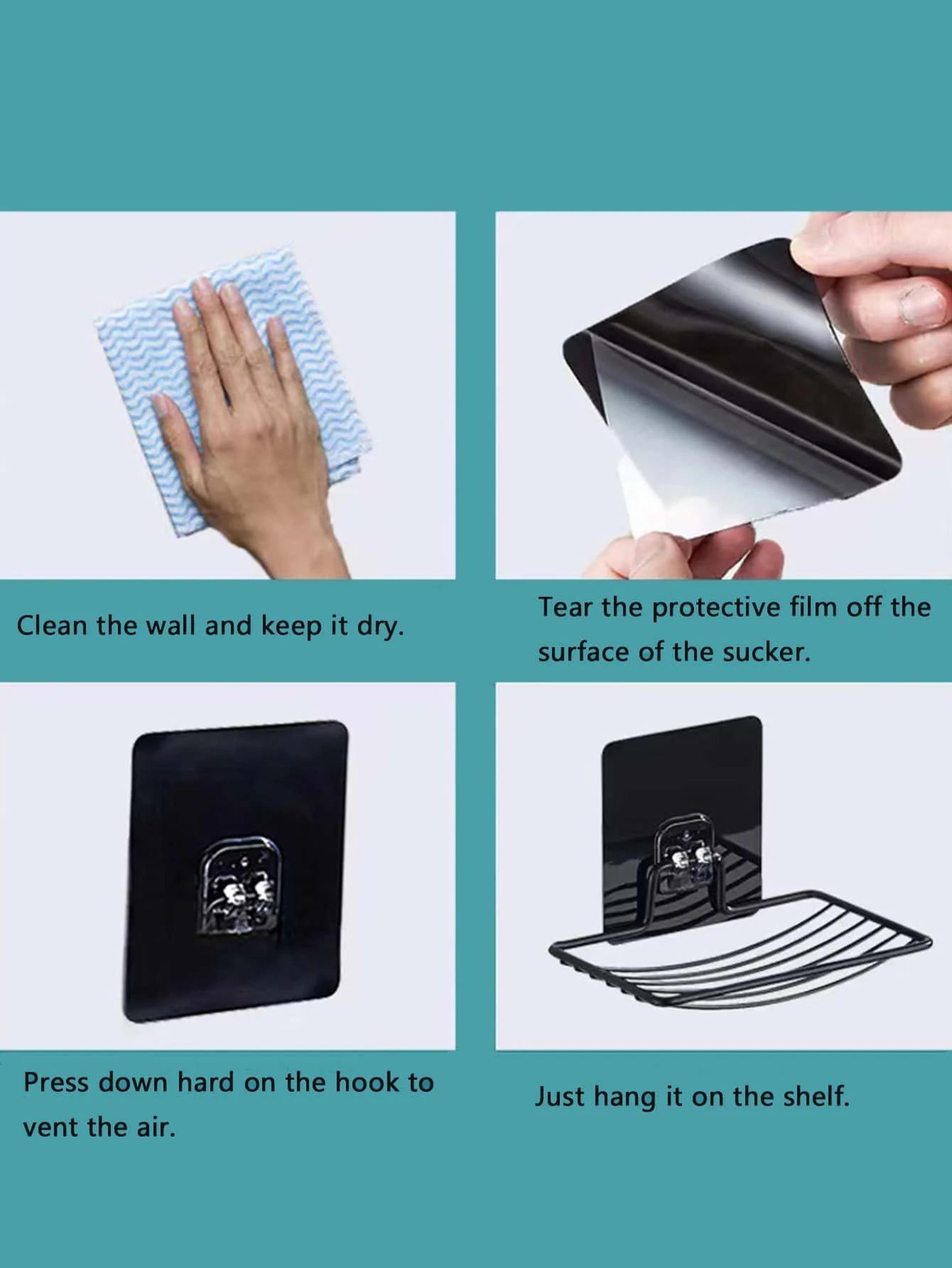 Stainless Steel Soap Holder With Suction Cup  PunchFree Wall Mounted Soap Dish Rack Drain Design Lu 12
