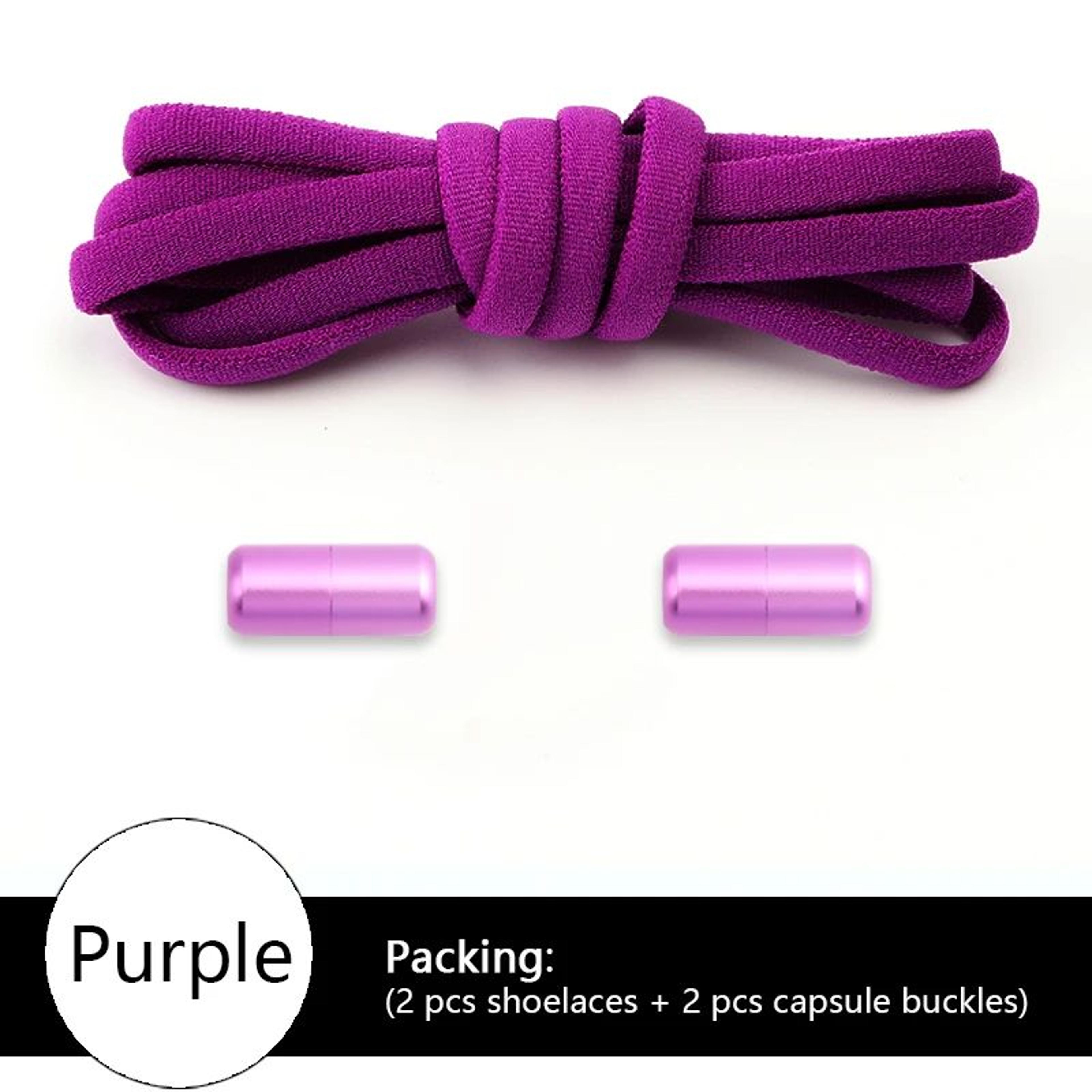 NoTie Elastic Shoelaces With Metal Lock  Colorful Round Sneakers Laces For Kids  Adults Sports Shoe 18