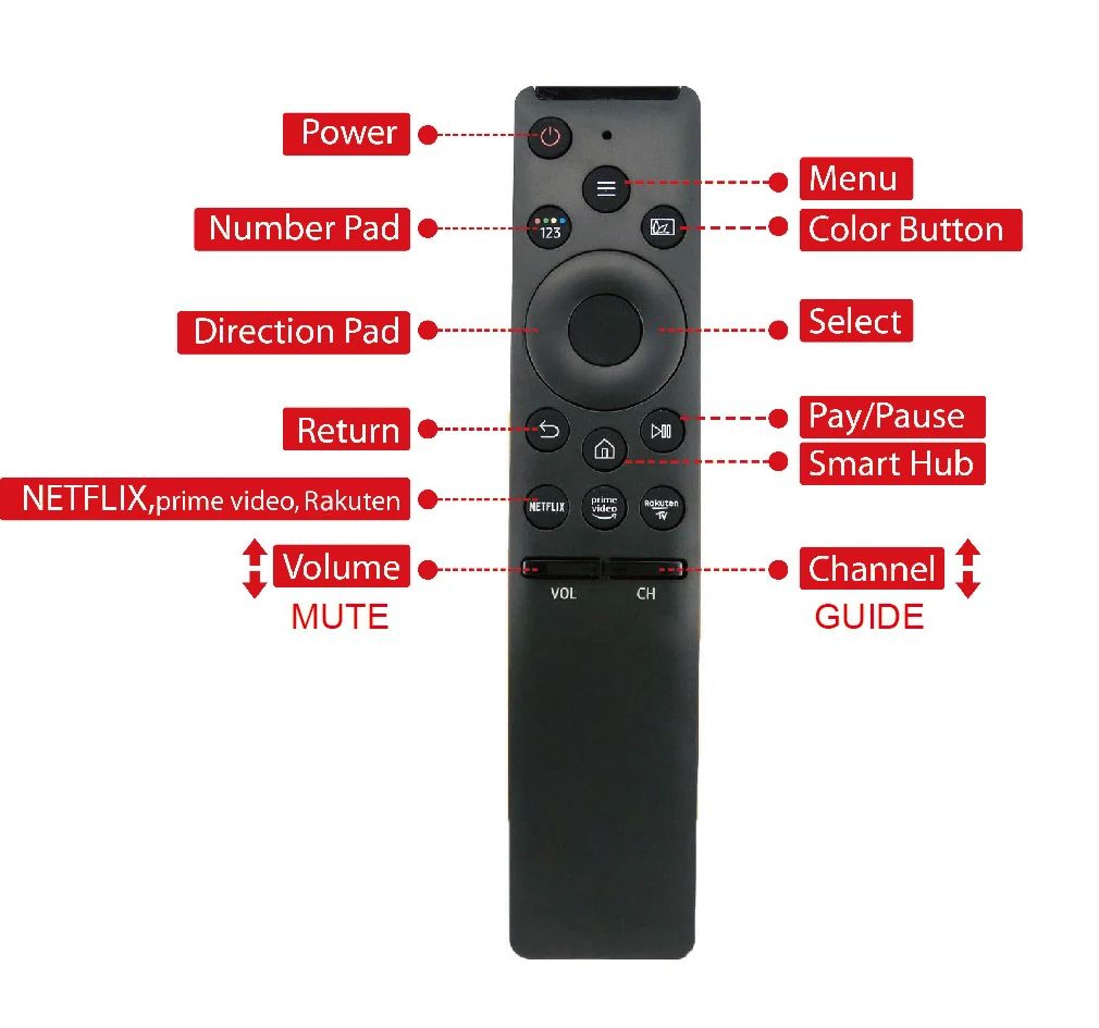 Universal Smart Remote Control For Samsung TV LED QLED UHD 4K 8K Smart TVs  Solar Powered Curved  F 4