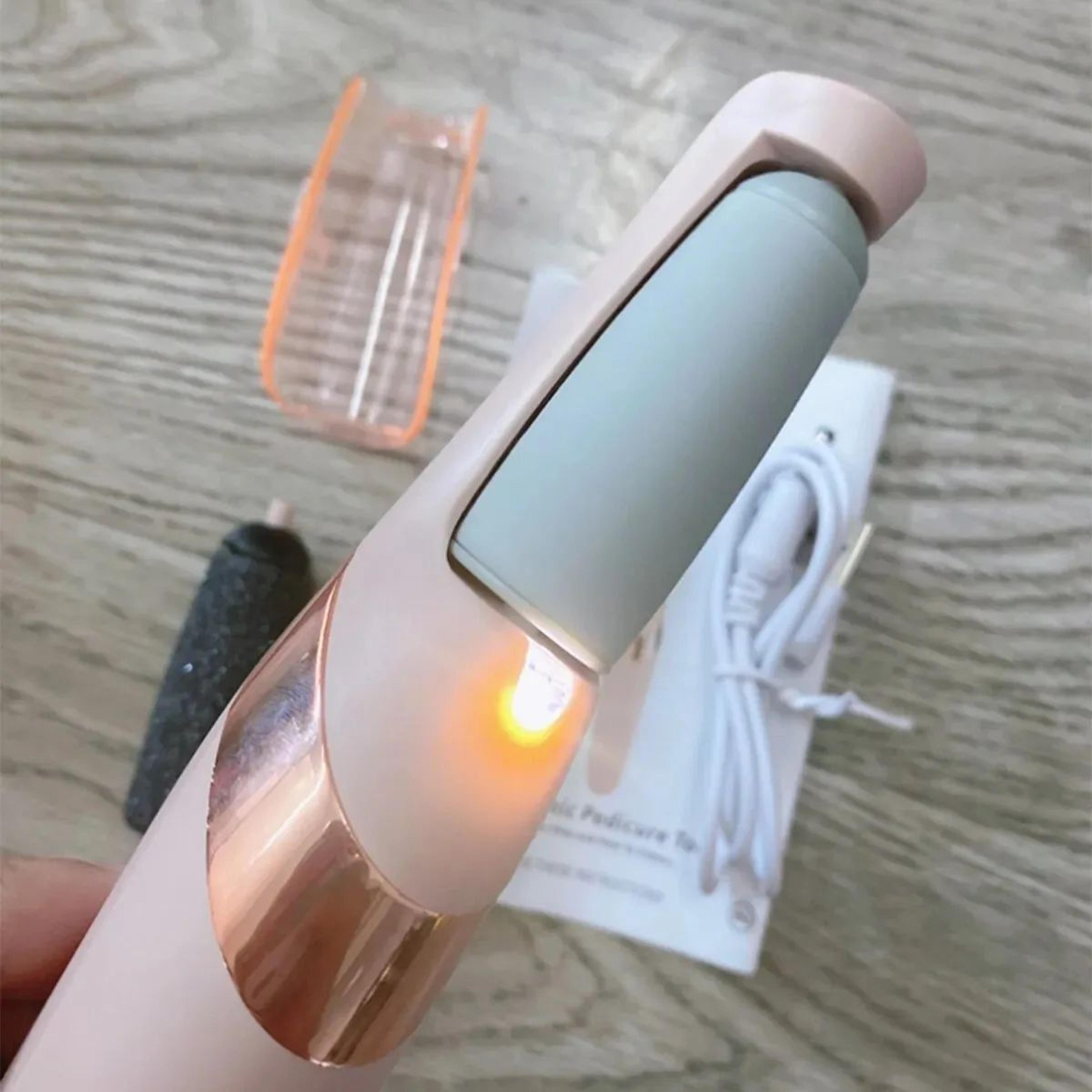 Rechargeable Electric Foot File Callus Remover Pink  Portable Pedicure Foot Grinder 85Min Runtime 1 3