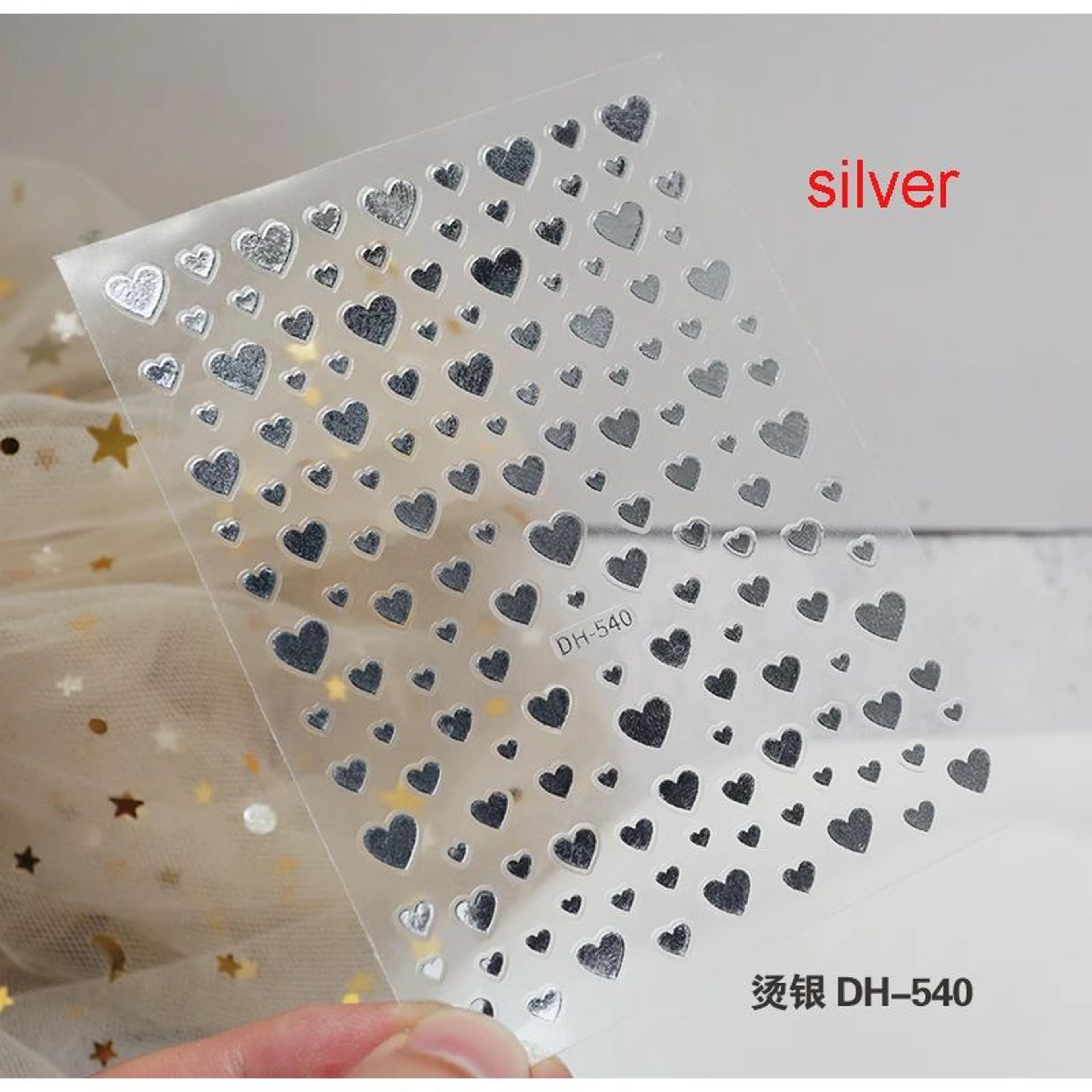 3D Nail Art Stickers Love Hearts Stars Clouds  Red Black White Adhesive Nail Decals Sliders For Fre