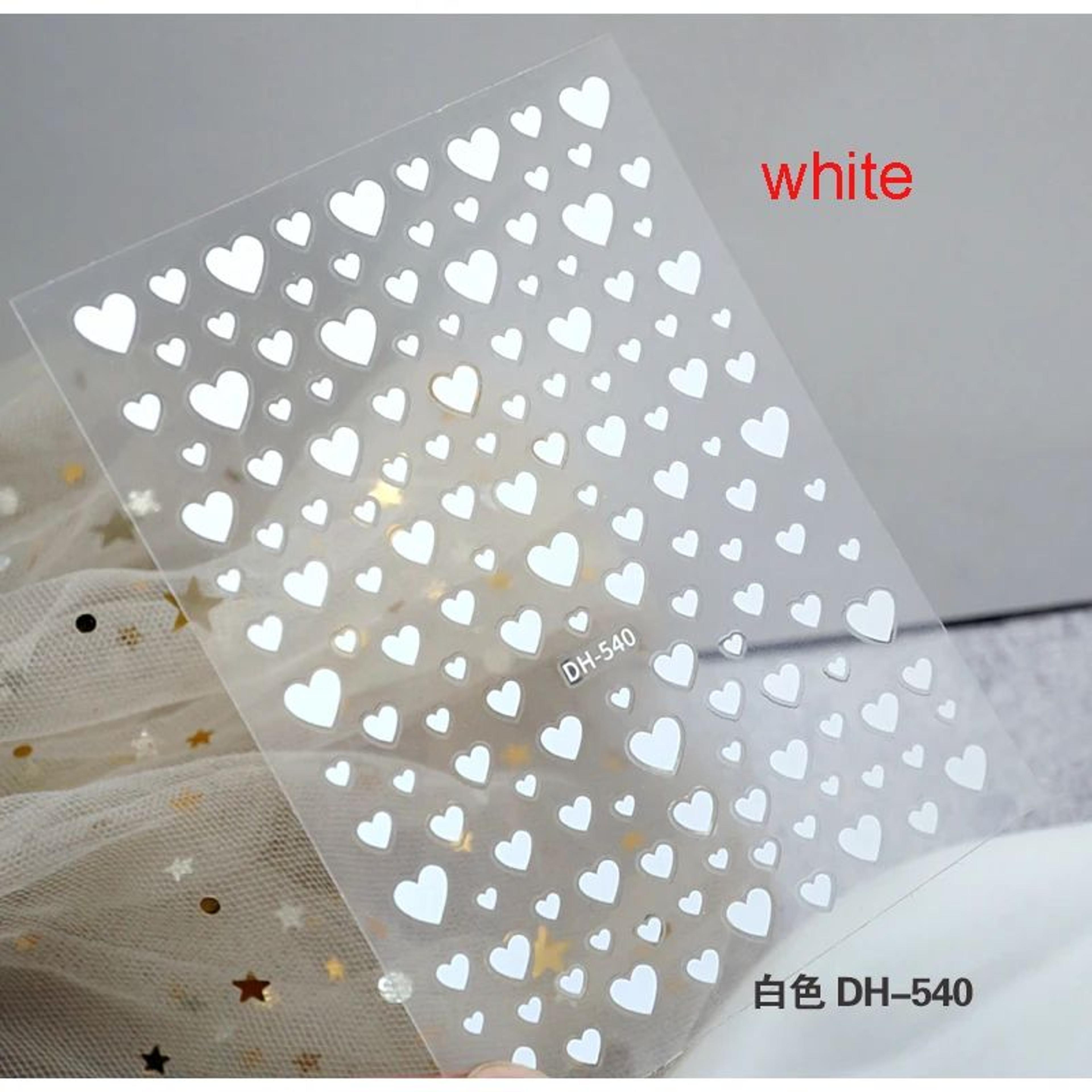 3D Nail Art Stickers Love Hearts Stars Clouds  Red Black White Adhesive Nail Decals Sliders For Fre