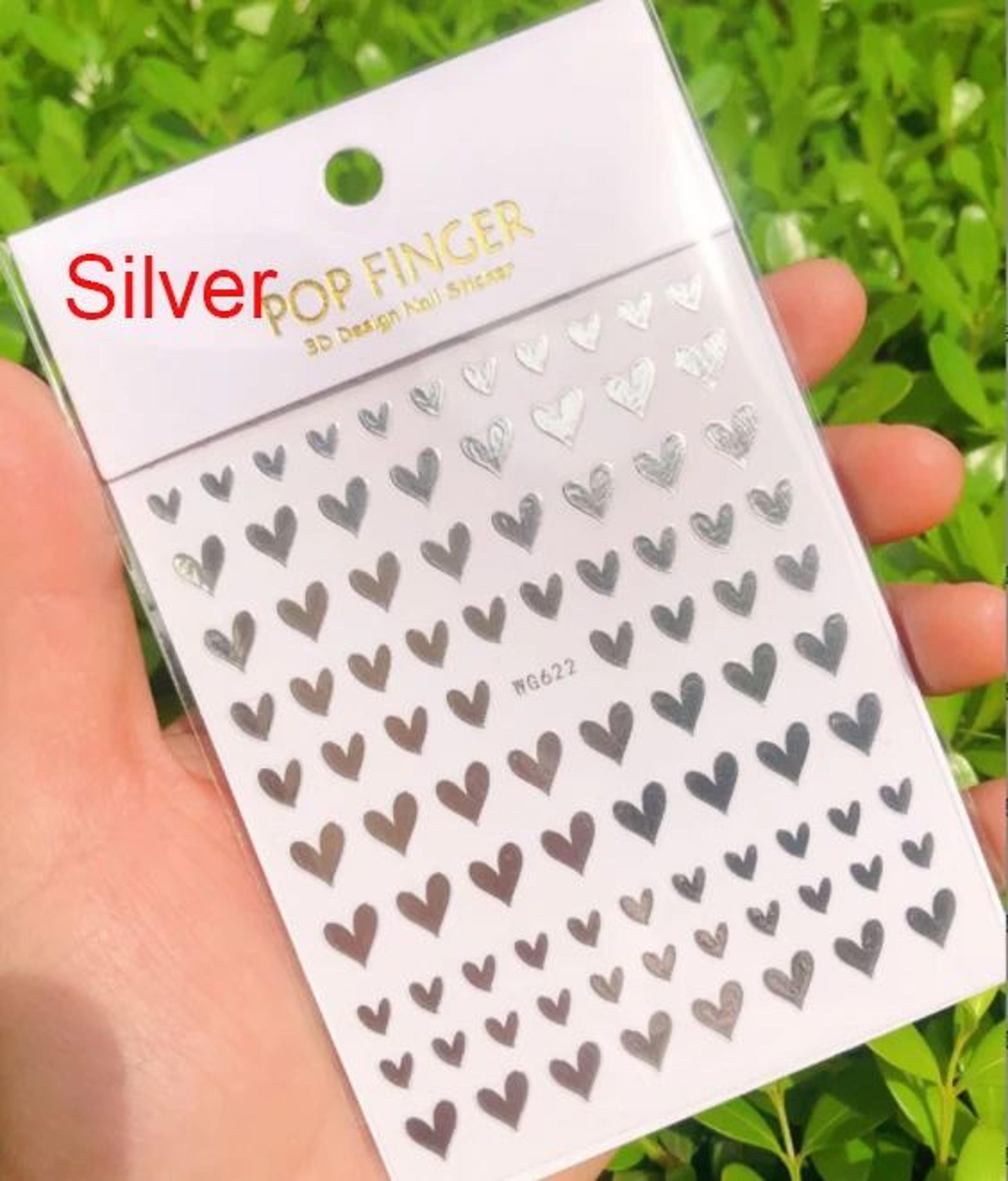 3D Nail Art Stickers Love Hearts Stars Clouds  Red Black White Adhesive Nail Decals Sliders For Fre 28