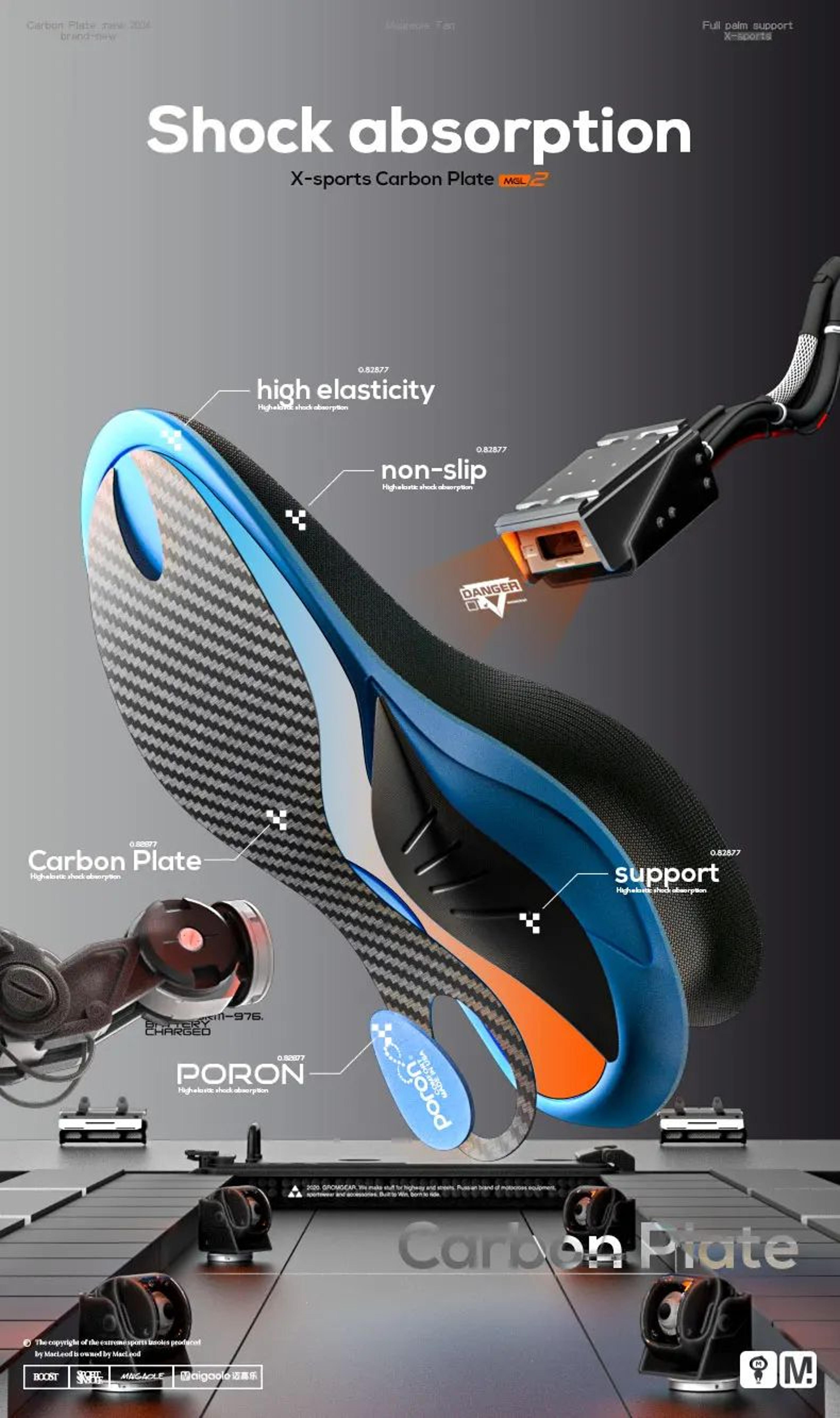 Carbon Plate Basketball Insoles With Arch Support  High Rebound Shock Absorbing PU Sport Shoe Inser 9