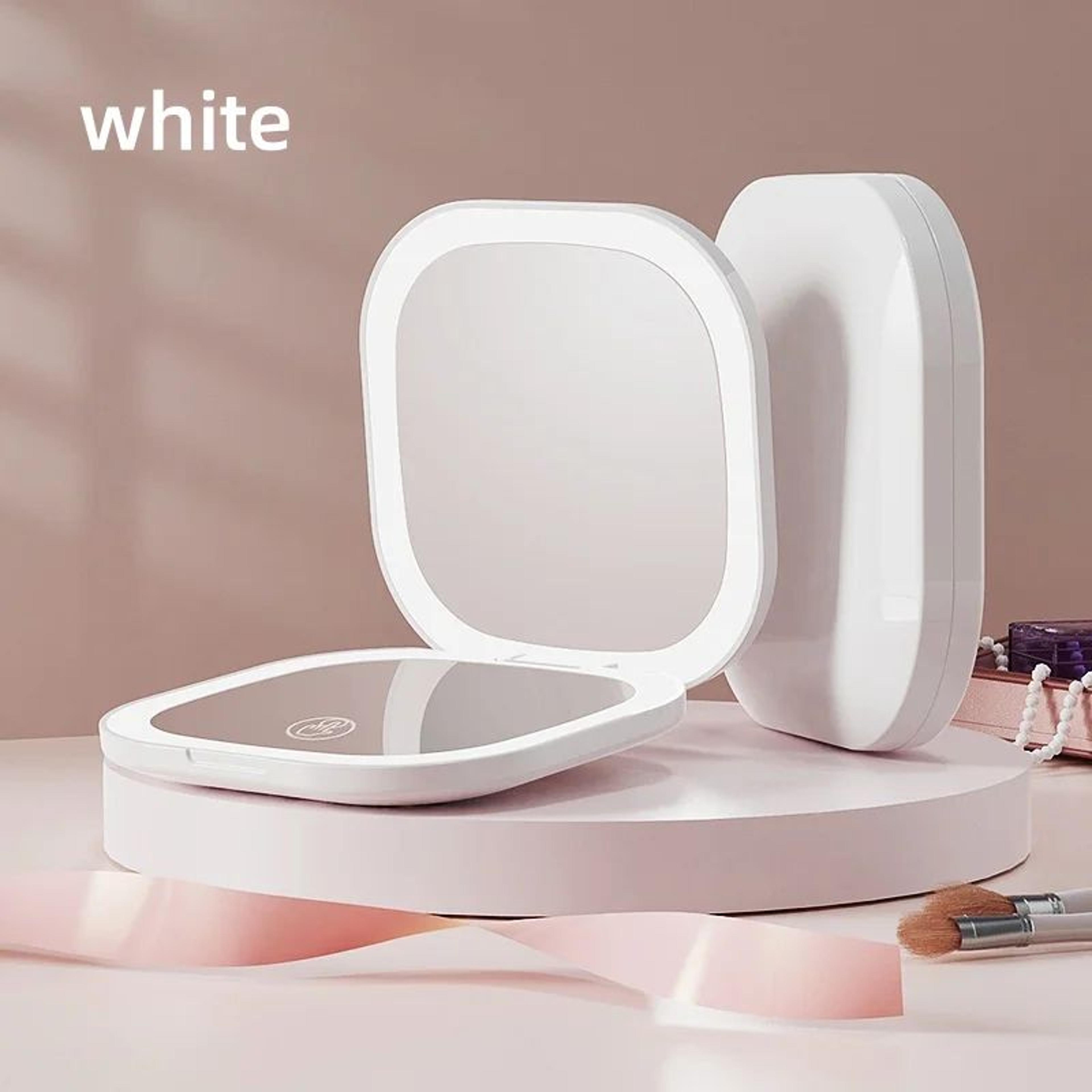 Double Sided LED Makeup Mirror With 3X Magnification  USB Rechargeable Folding Portable Vanity Mirr 9