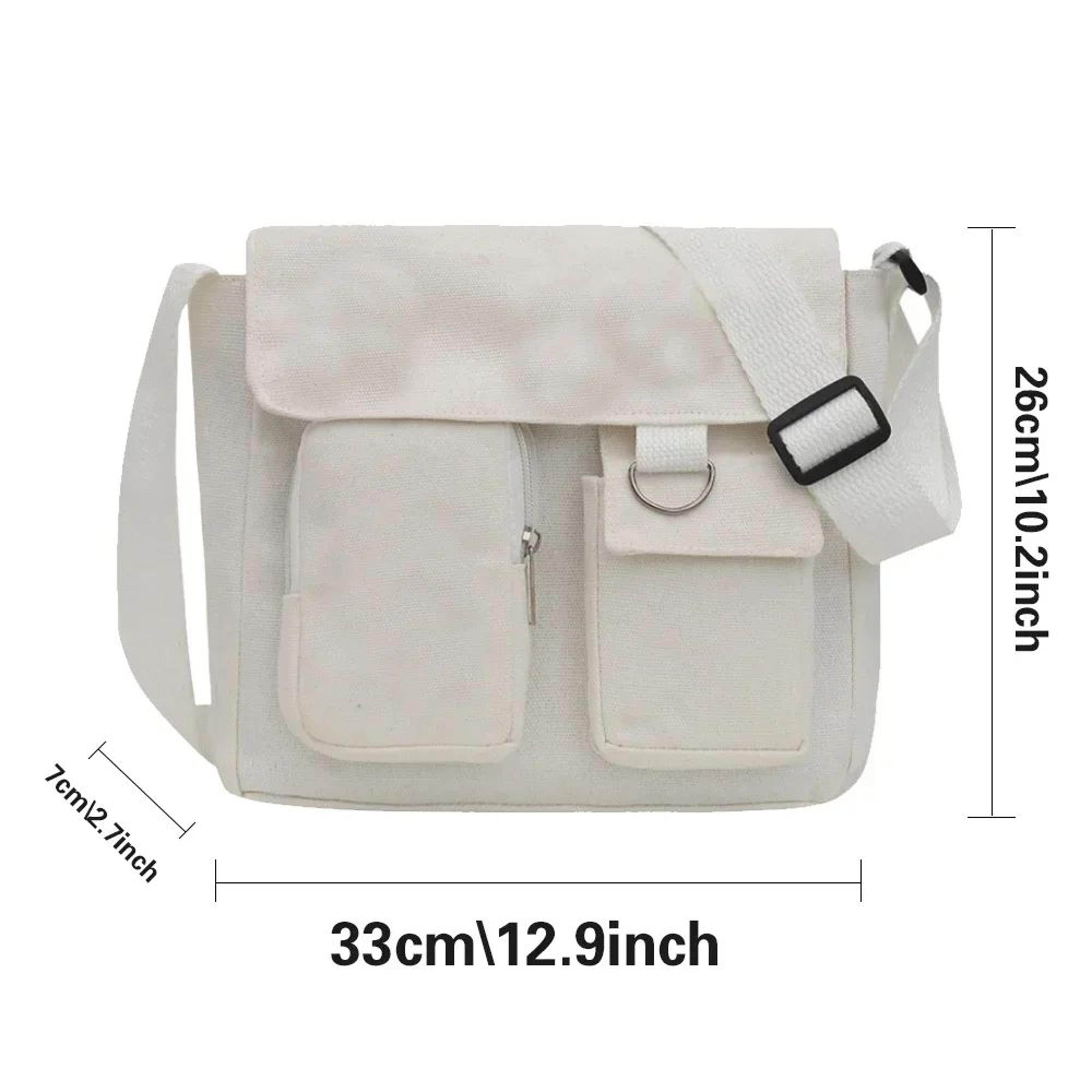Womens Large Canvas Crossbody Bag  Harajuku Style Shoulder Bag Youth Fashion School  Everyday AllMa 1