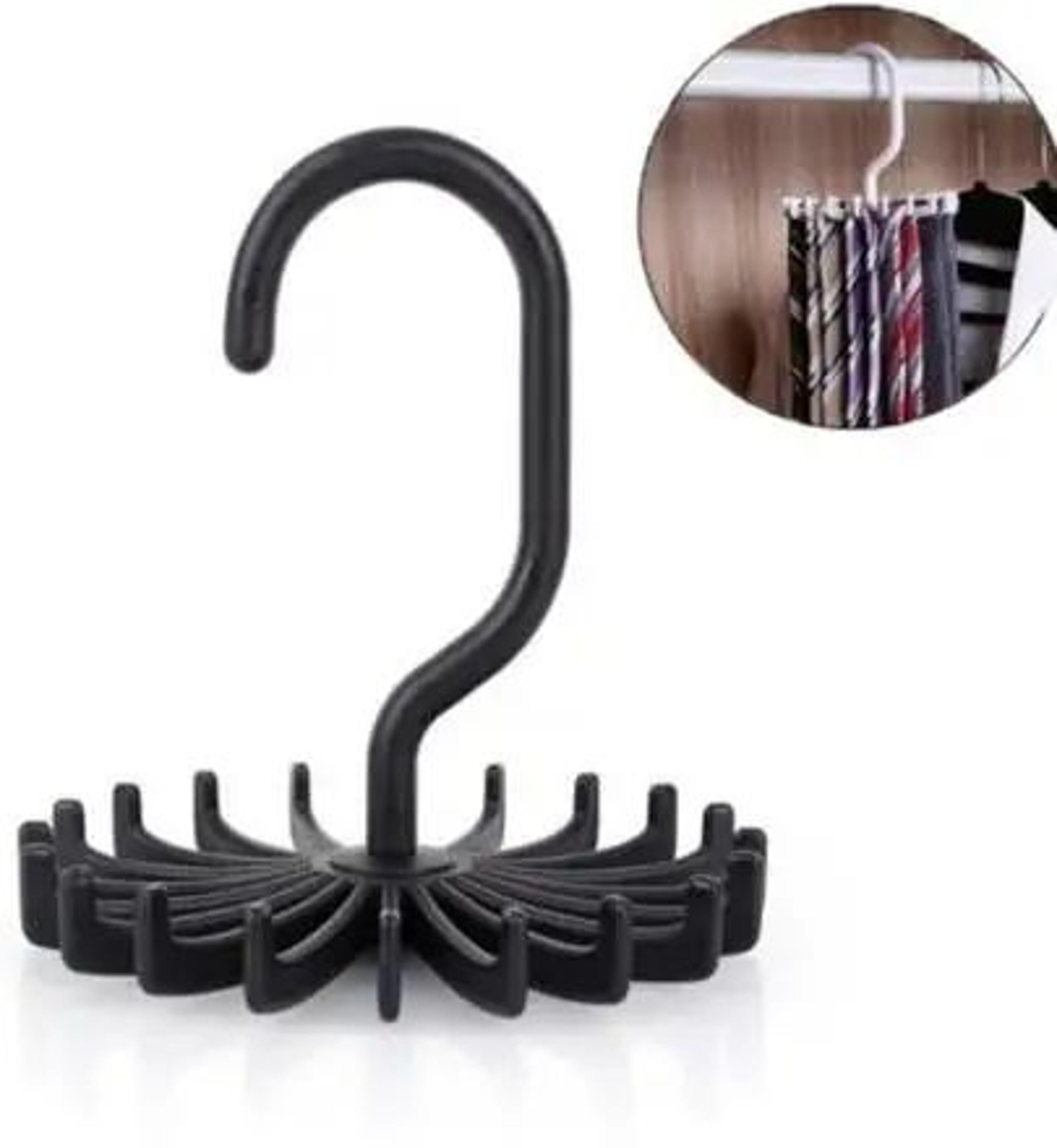 360 Rotating Tie  Scarf Hanger Rack  20Hook Organizer For Belts Scarves Ties Closet Storage 8
