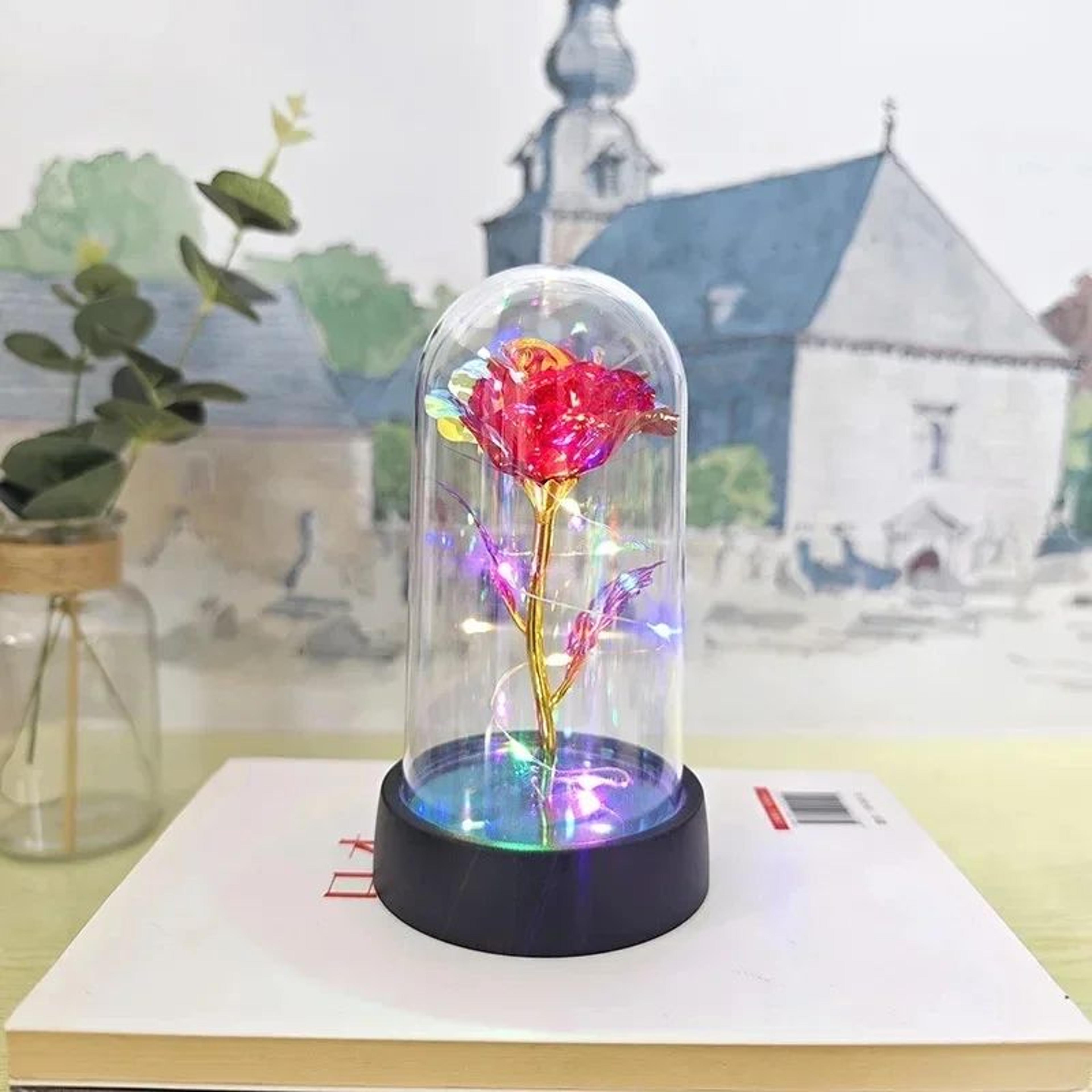 Eternal Rose With LED Light  Artificial Foil Flower Gift For Girlfriend Valentines Day  Wedding Dec 14
