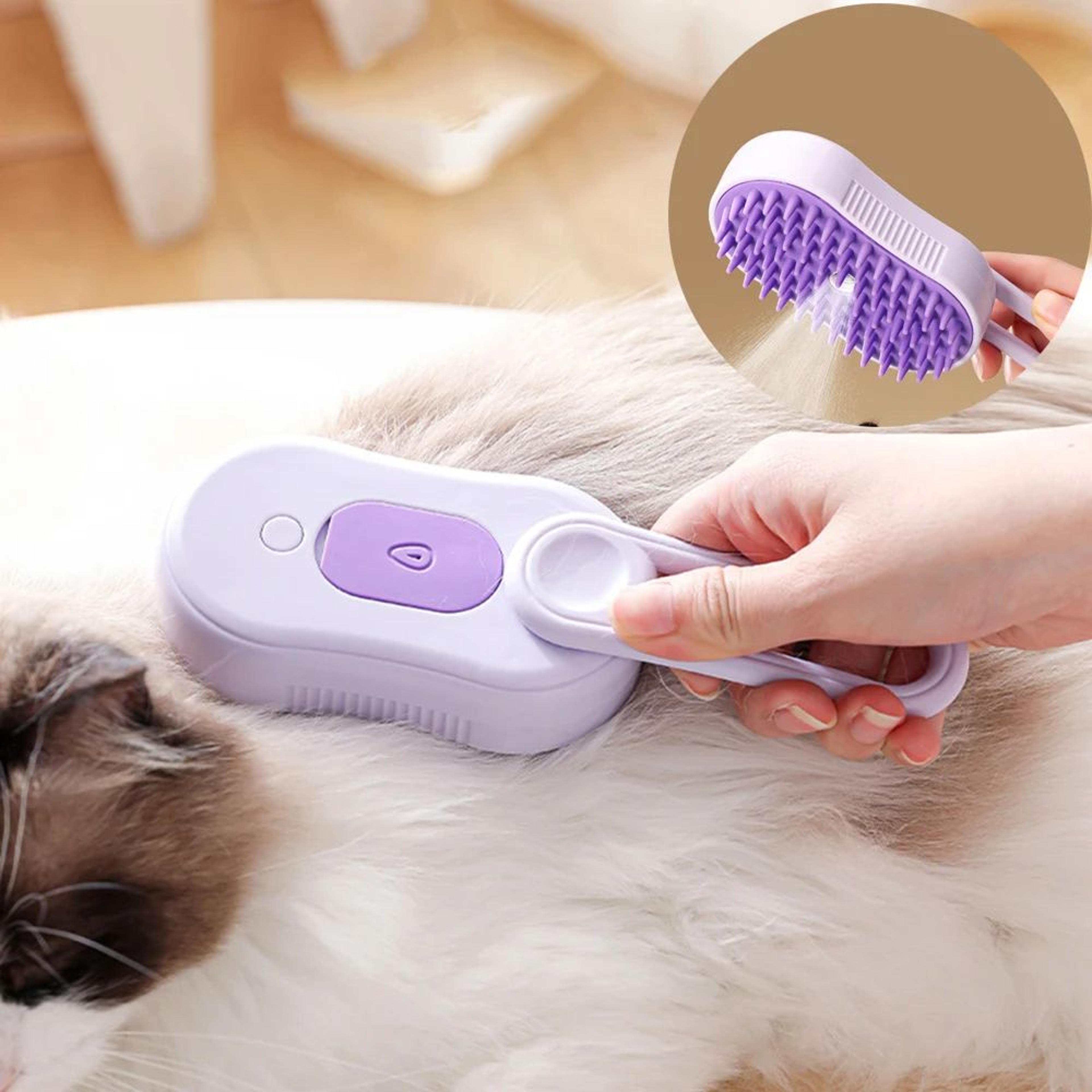 pet spray comb grooming brush – cat & dog steam massage comb for hair removal, detangling & fur care