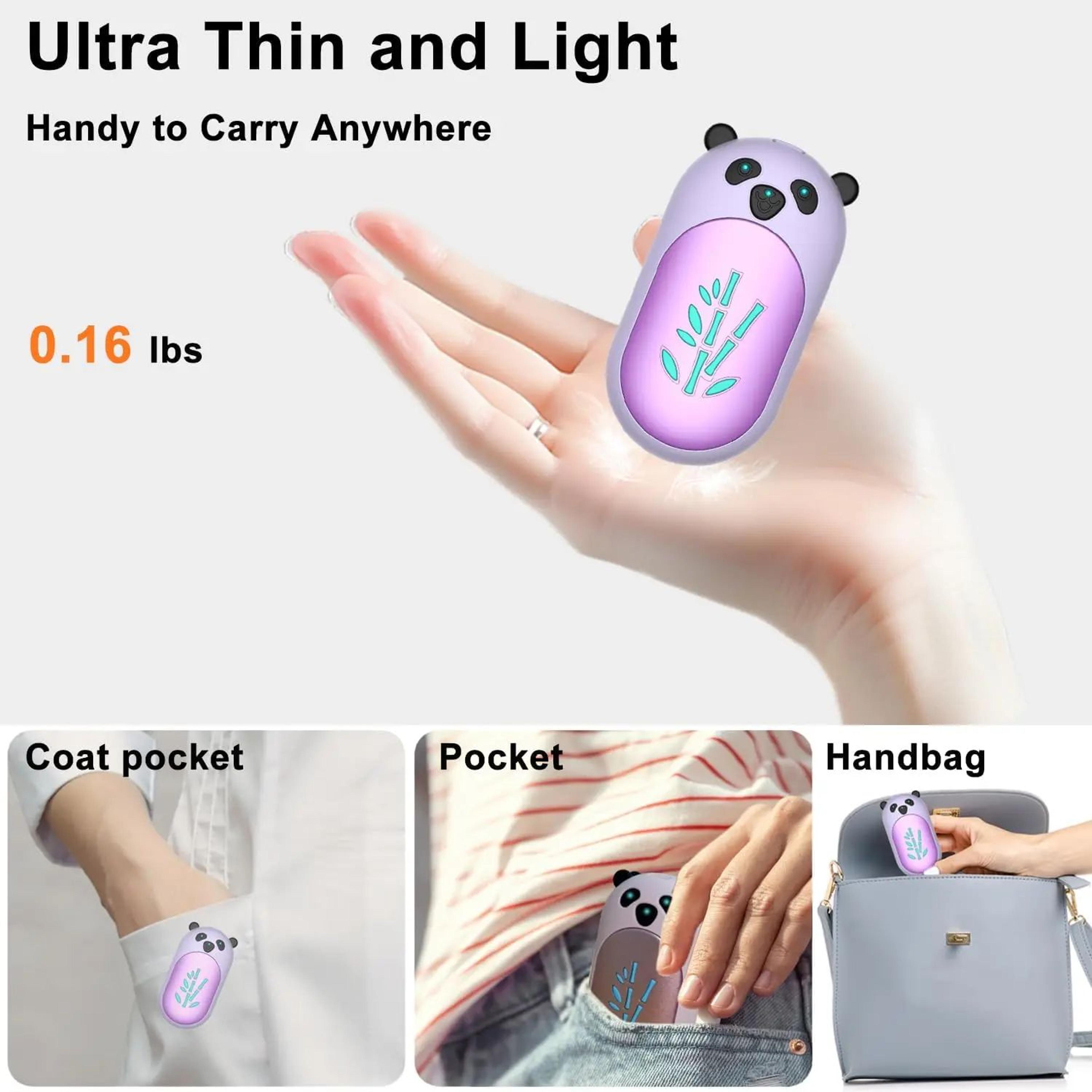 AI Rechargeable Hand Warmers 2Pack  6000mAh Electric Pocket Heaters 20Hr Heat For Skiing Camping  O 8