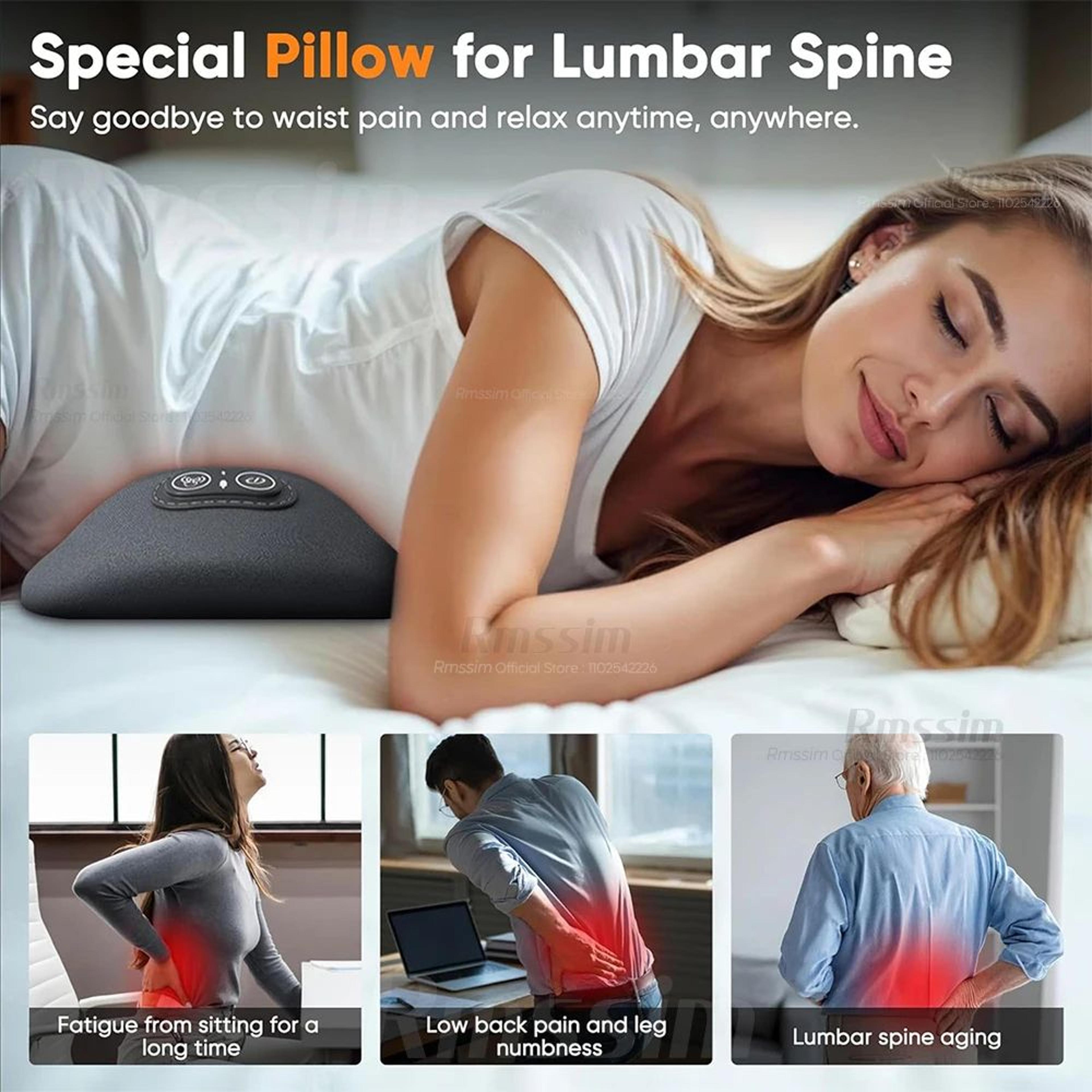 3in1 Electric Lumbar Support Pillow  Adjustable Waist Support With Heating  Vibration For Back Pain 5