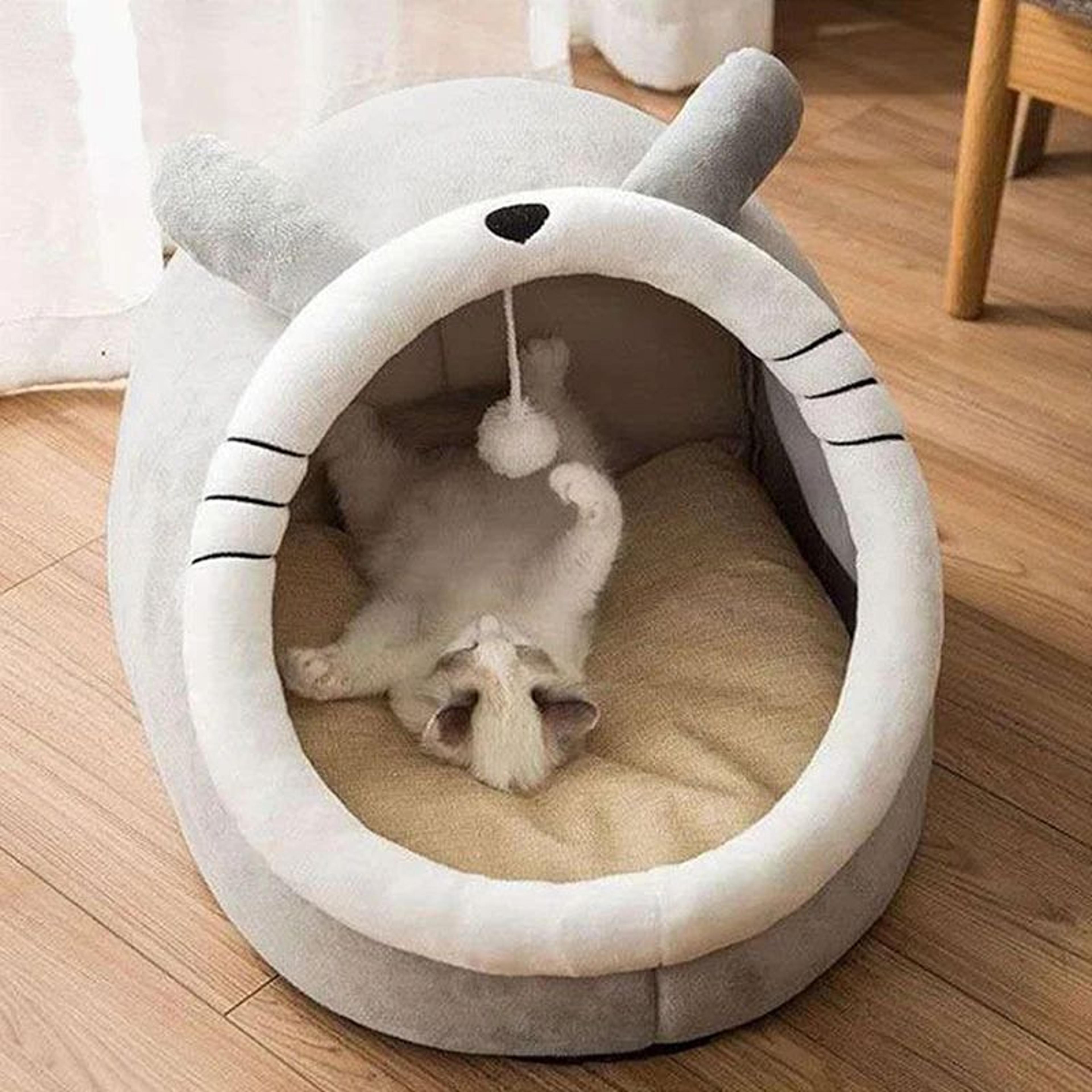 Deep Sleep Cartoon Cat Bed  Foldable Cave Pet Bed With Removable Washable Cushion For Cats  Small D 3