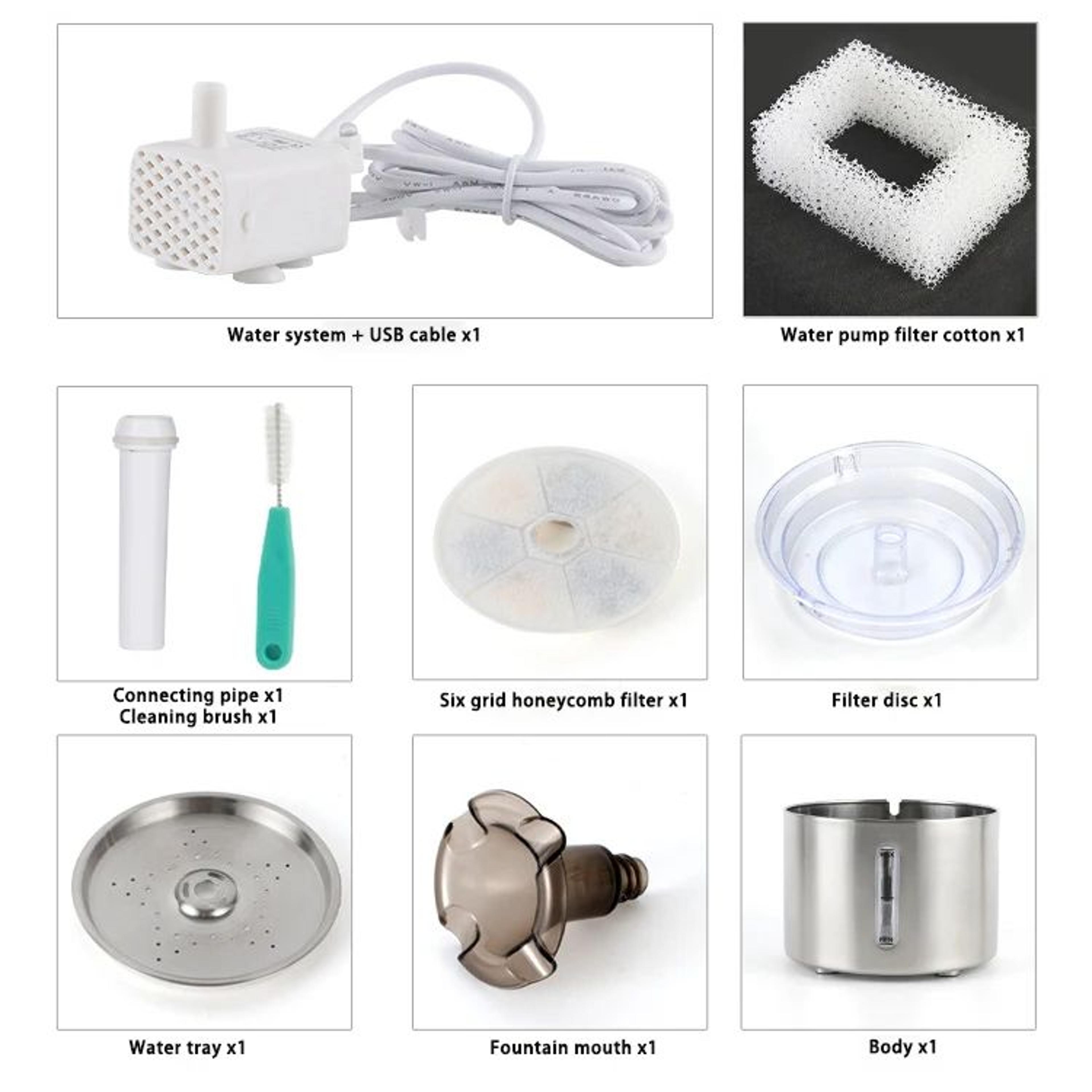 Stainless Steel Cat Water Fountain  Automatic Pet Water Dispenser For Cats  Dogs Quiet Flow Bowl 3
