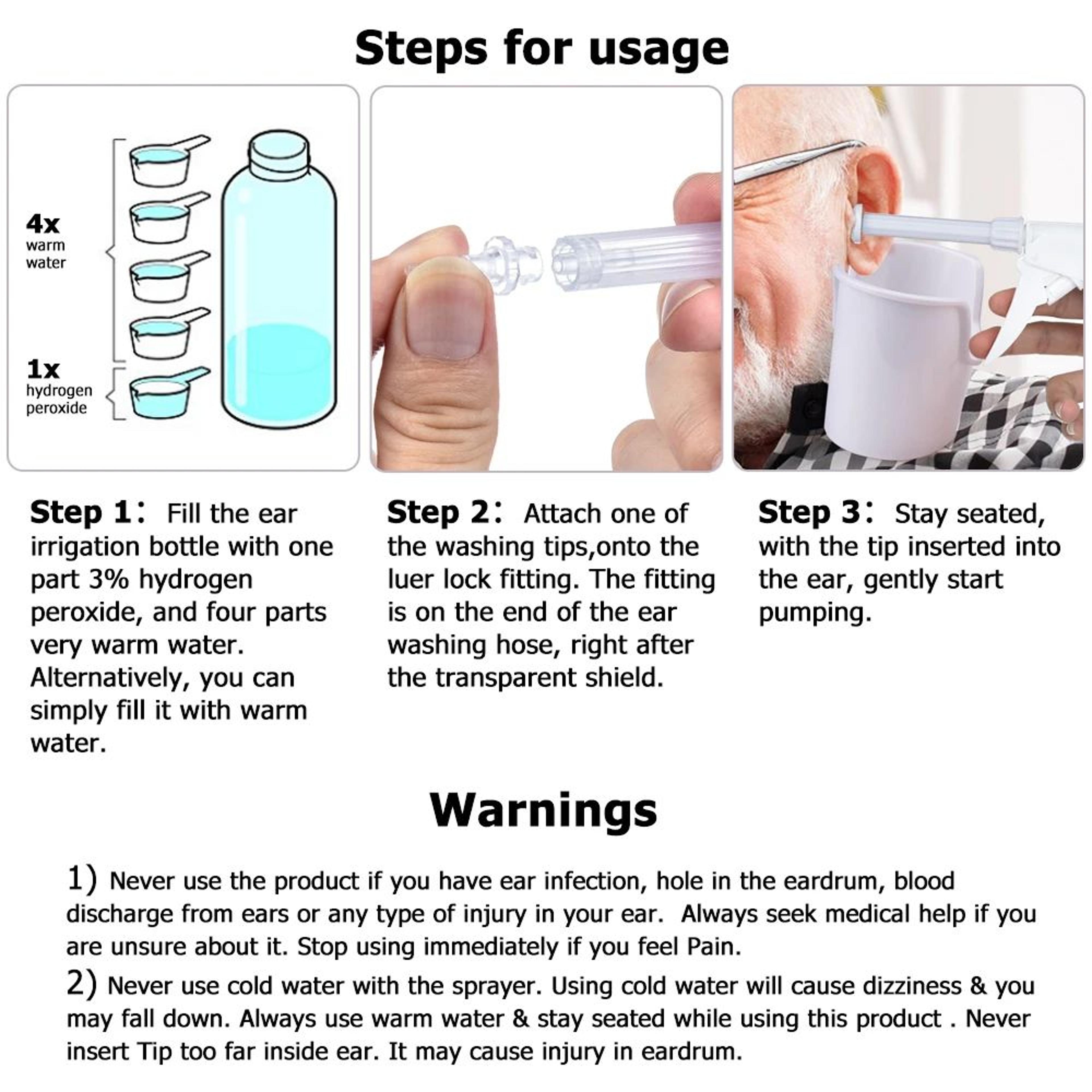 Ear Wax Removal Kit With Spray Bottle Syringe Portable Ear Irrigation Flushing System For Adults  K 4