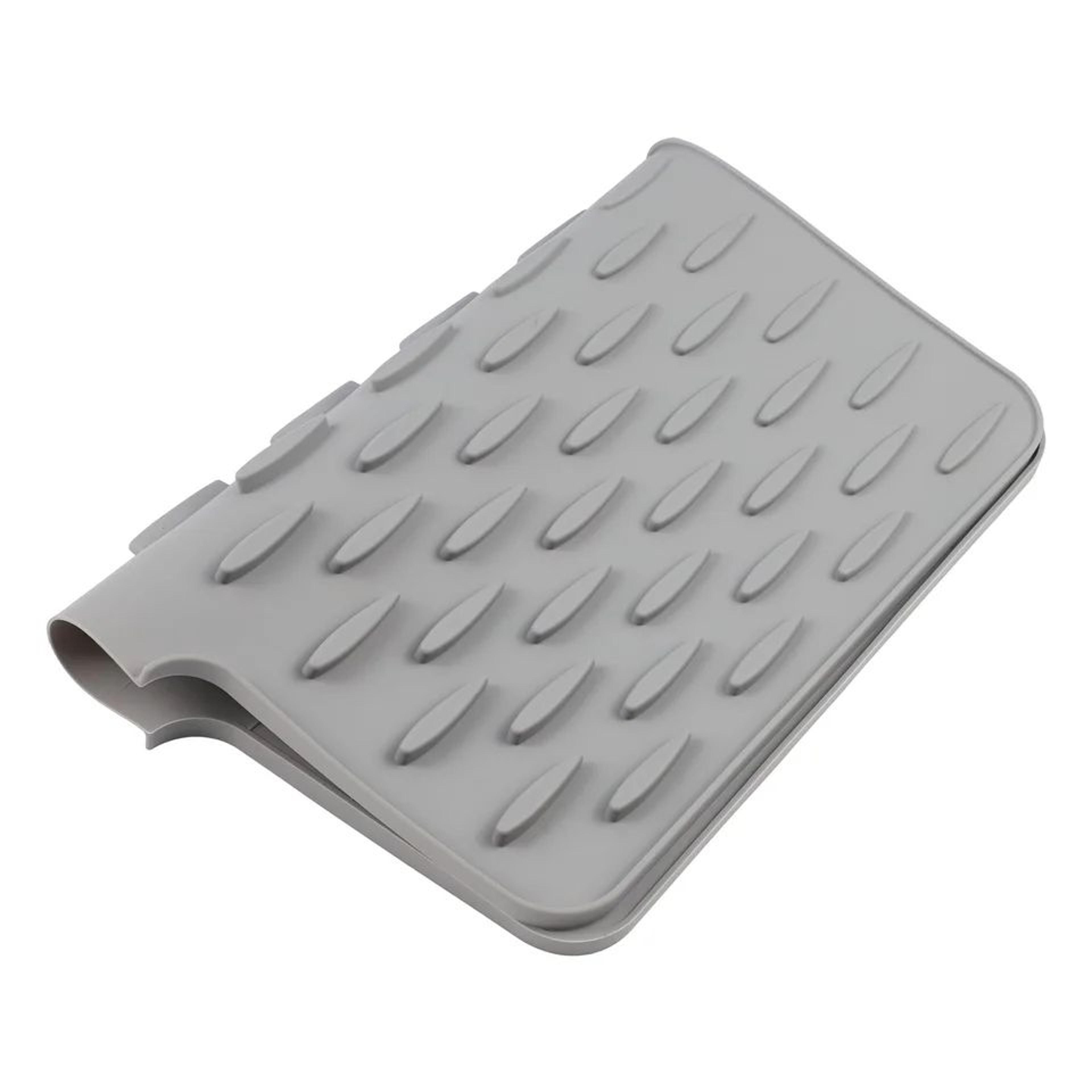 Silicone Dish Drying Mat With Tilted Drain NonSlip Kitchen Counter Drainer Pad HeatResistant Water  4