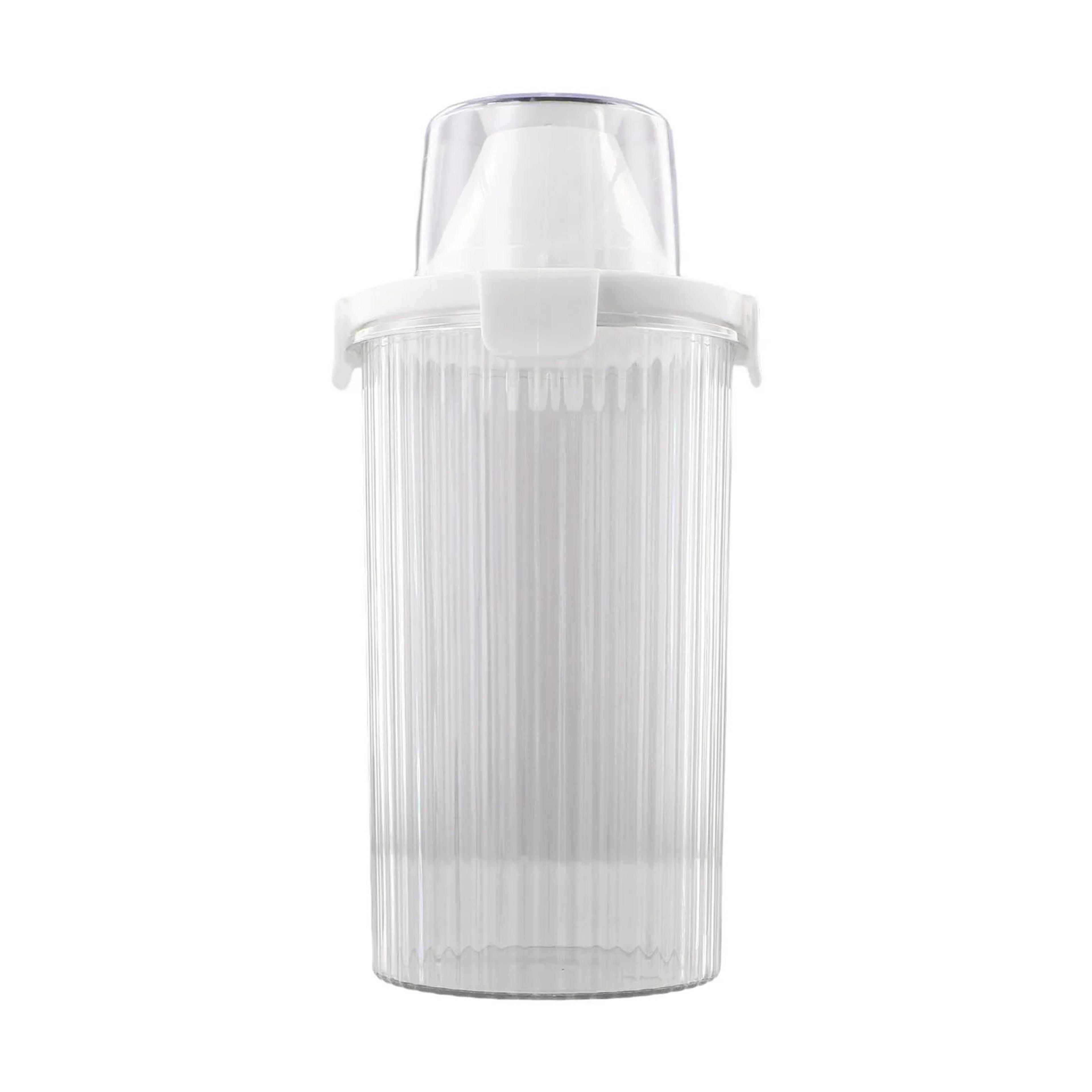 Transparent Food Storage Container With Pour Spout  Measuring Cup Lid  Cereal Sugar Beans Organizer 7