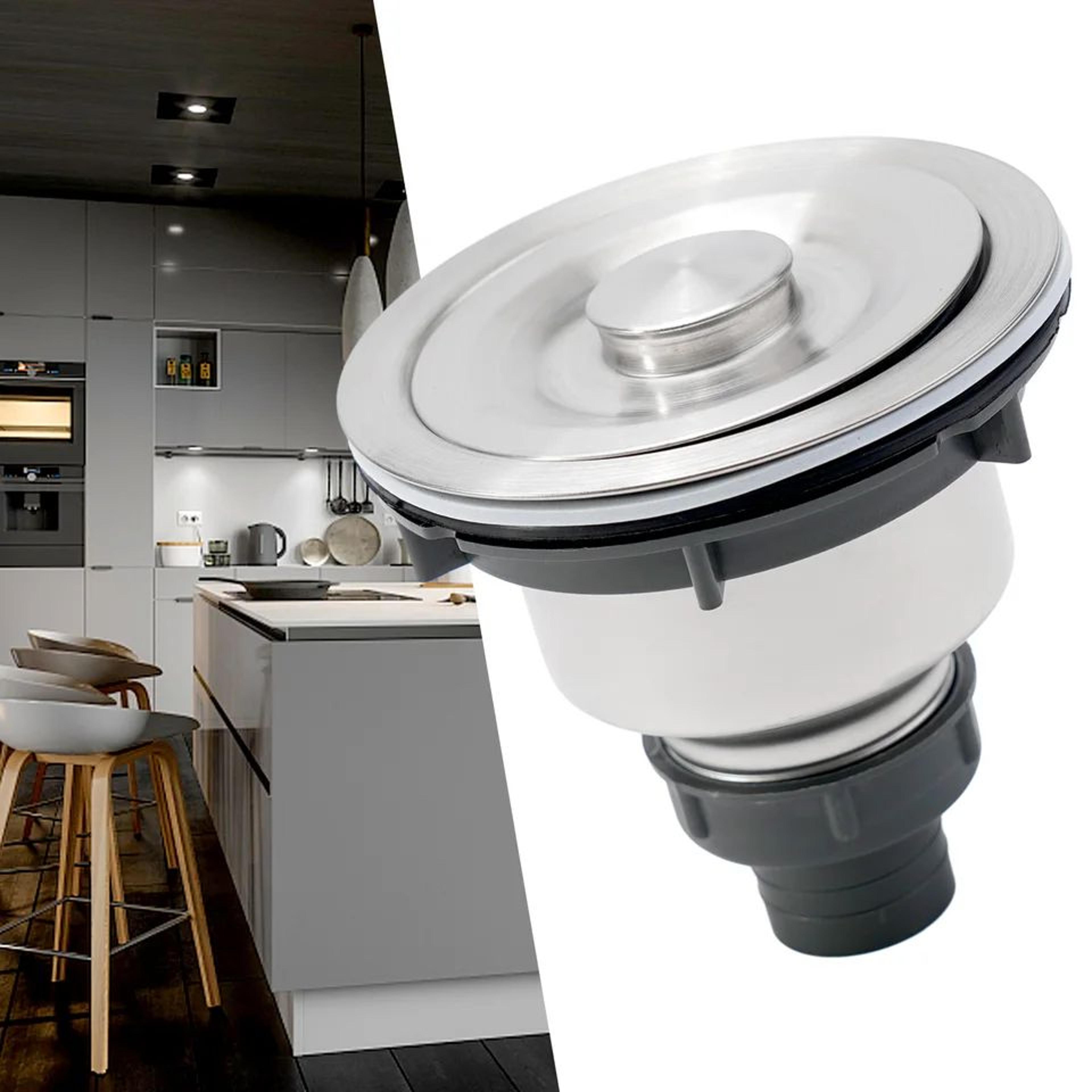 Kitchen Sink Drain Assembly With Basket Strainer  Stopper  Waste Plug Filter For Basin Drain AntiCl 2