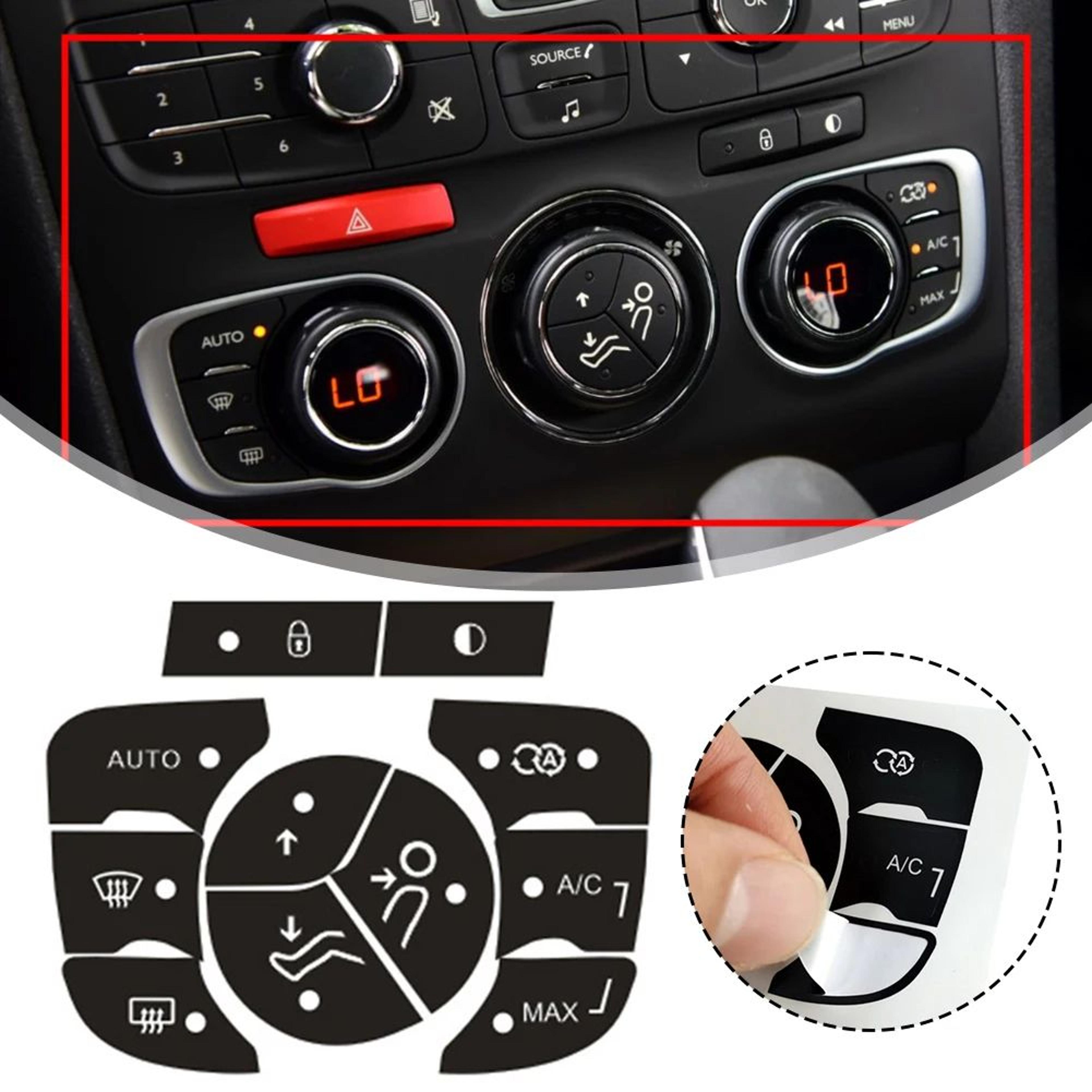 Car AC Button Stickers Repair Decals  HighGrade Vinyl HVAC Control Push Button Labels For Interior  6