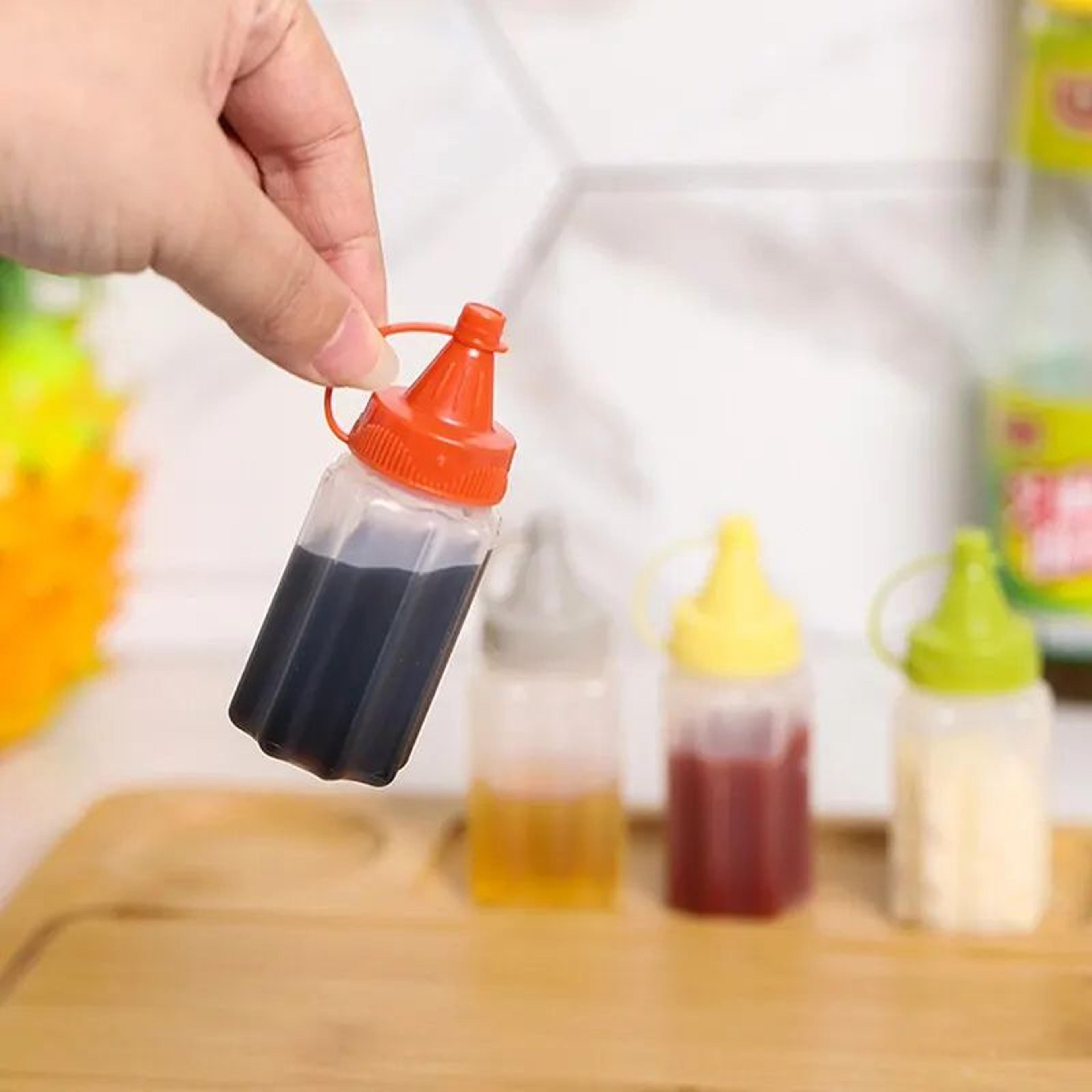 Mini Sauce Squeeze Bottles Set Of 4  Leakproof Condiment Dispenser For BBQ Picnic Lunch Dressing Oi 2