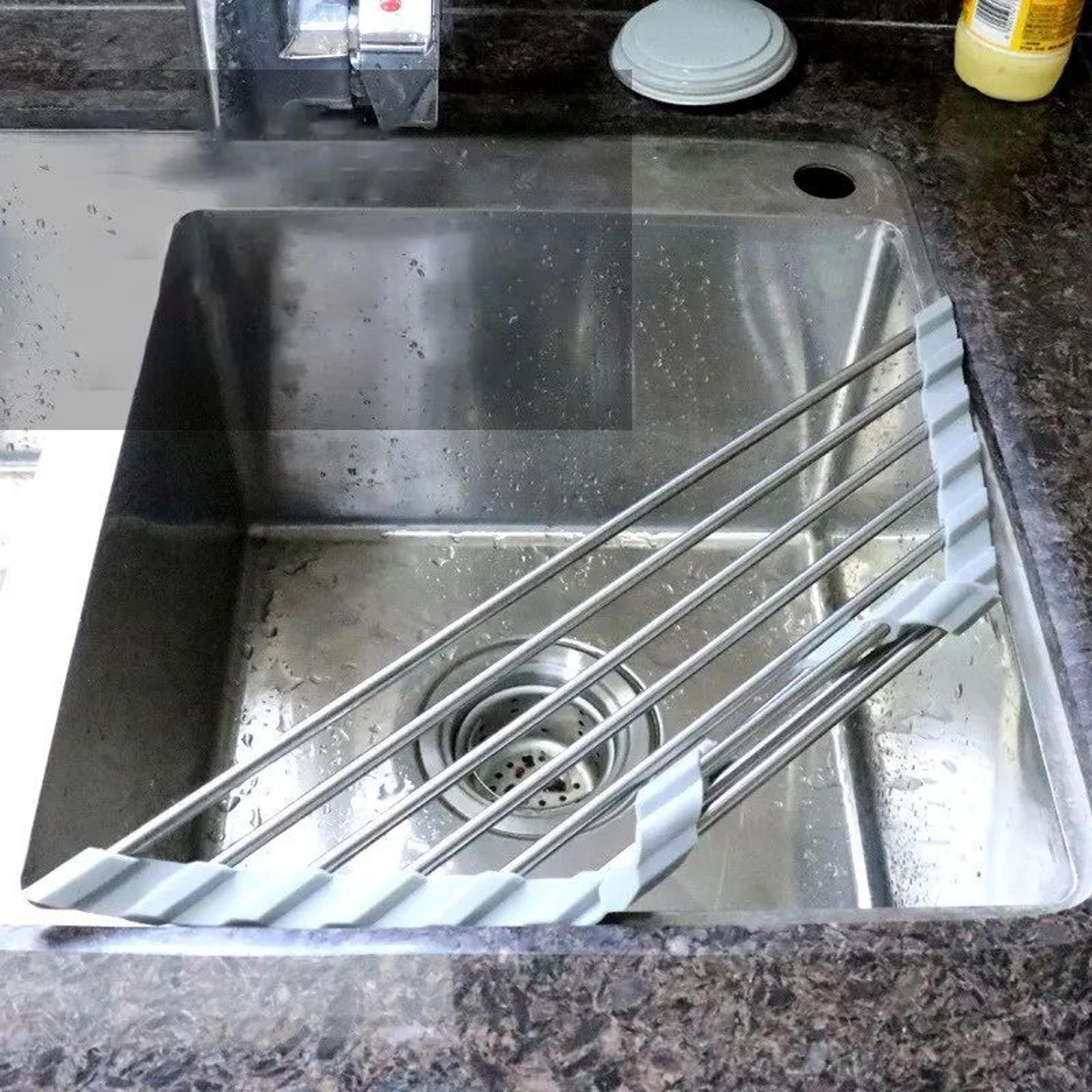 Foldable Triangular Sink Storage Rack Stainless Steel  Kitchen Drain Holder For Bowls Chopsticks Sp 2