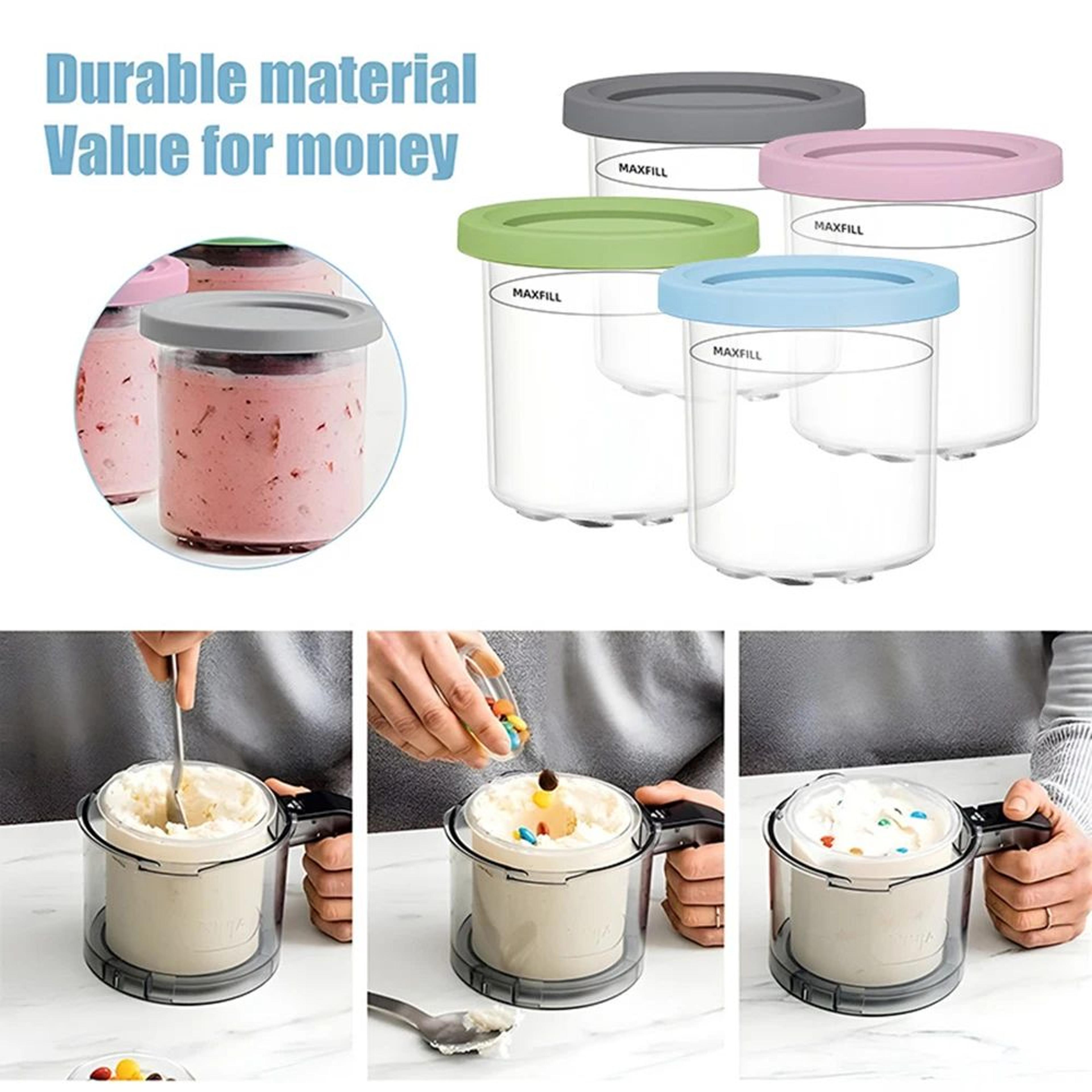 4Pack Creami Pints With Lids Compatible With Ninja Creami  Reusable Ice Cream Containers For Smooth 2
