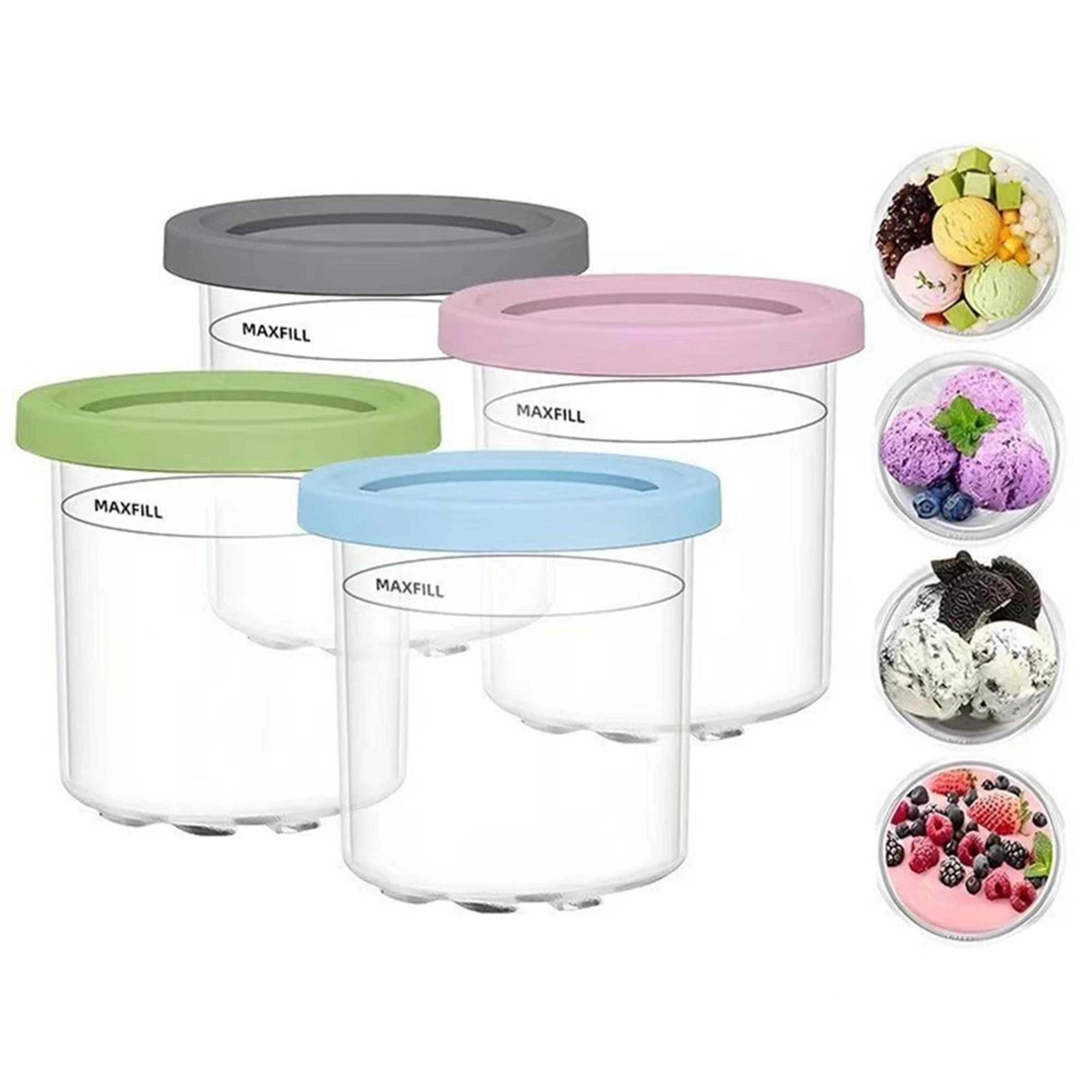 4Pack Creami Pints With Lids Compatible With Ninja Creami  Reusable Ice Cream Containers For Smooth 4