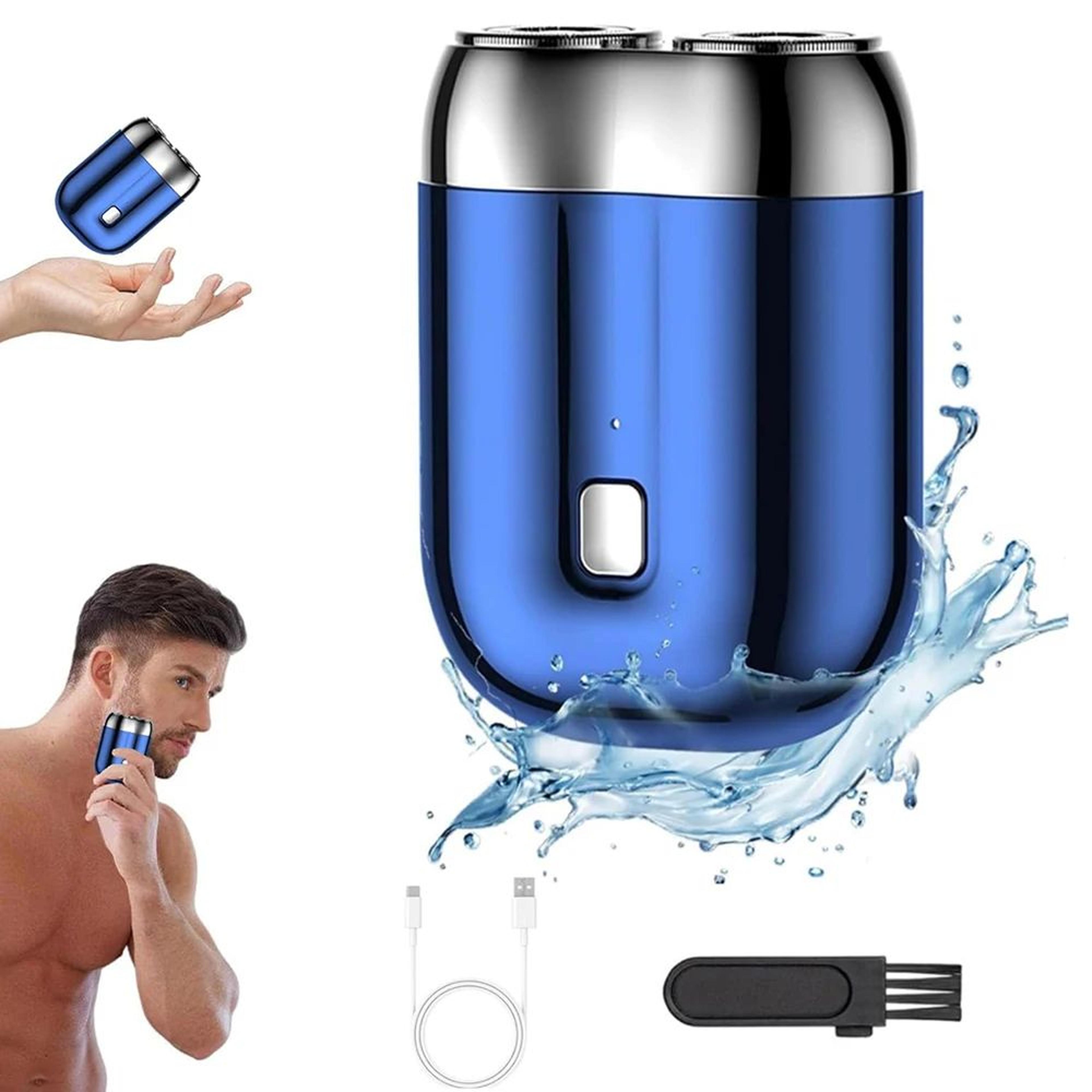 Portable DoubleHead Mini Magnetic Electric Shaver For Men USB Rechargeable Travel Beard Razor Compa 1