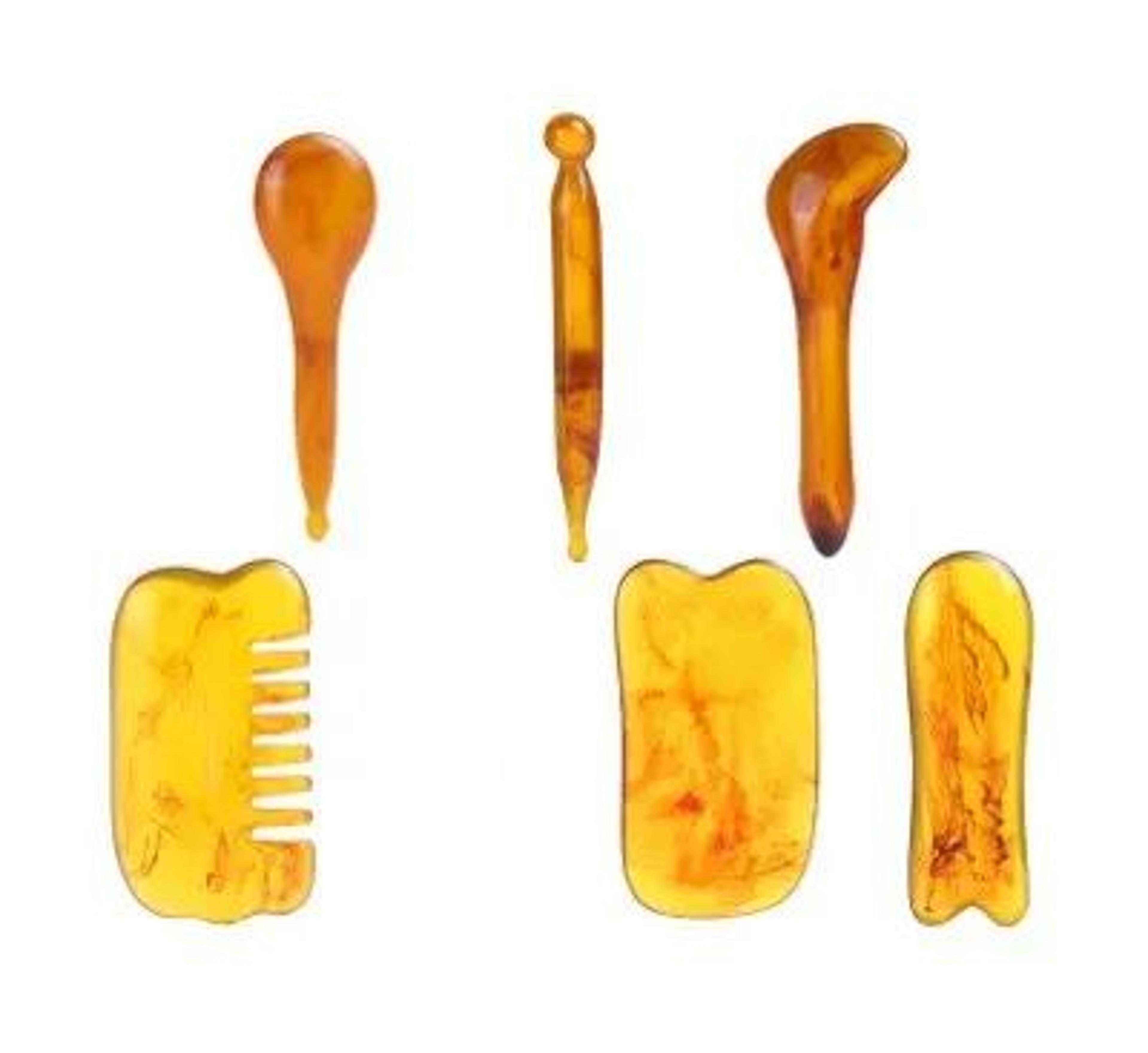 6in1 Resin Gua Sha Massage Tool Kit For Face  Body Facial Scraping Board For Neck Arms Legs Back Ey 6