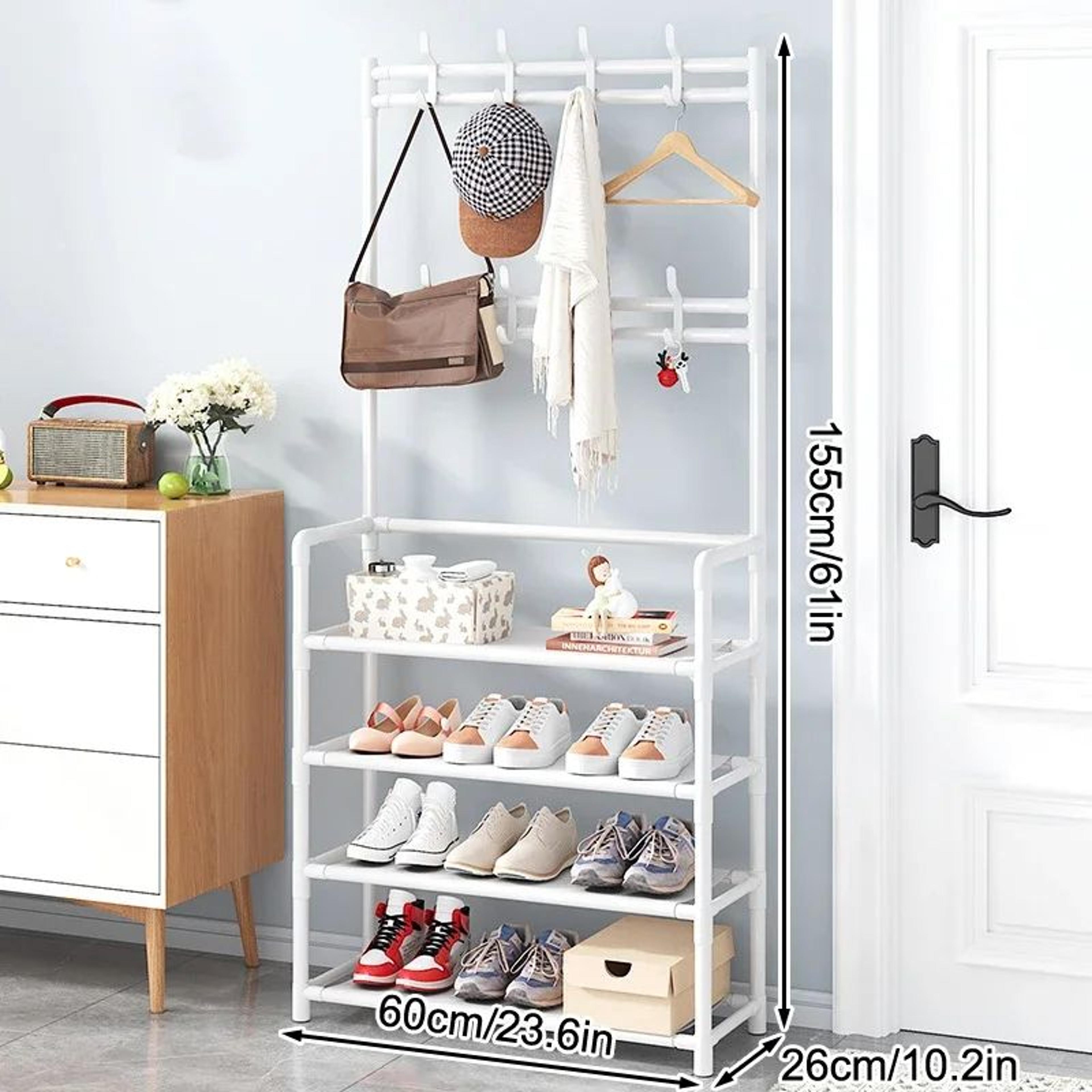 45 Tier Multifunctional Plastic Storage Rack Organizer Floor Standing Shoe  Clothes Shelf Easy Asse 4