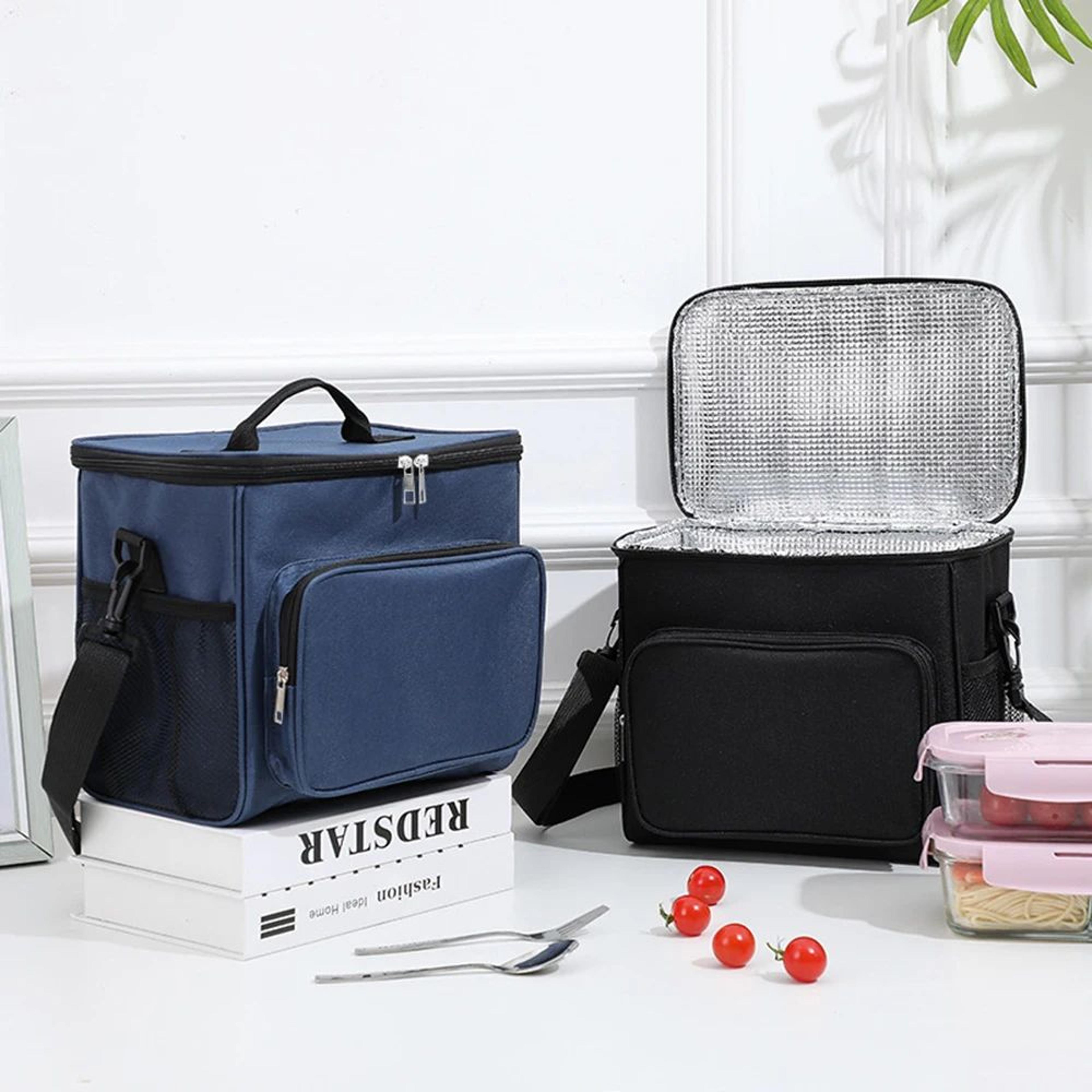 Large Capacity Insulated Lunch Bag With Crossbody Strap Oxford Cooler Tote For Picnic  Outdoor Ice  3